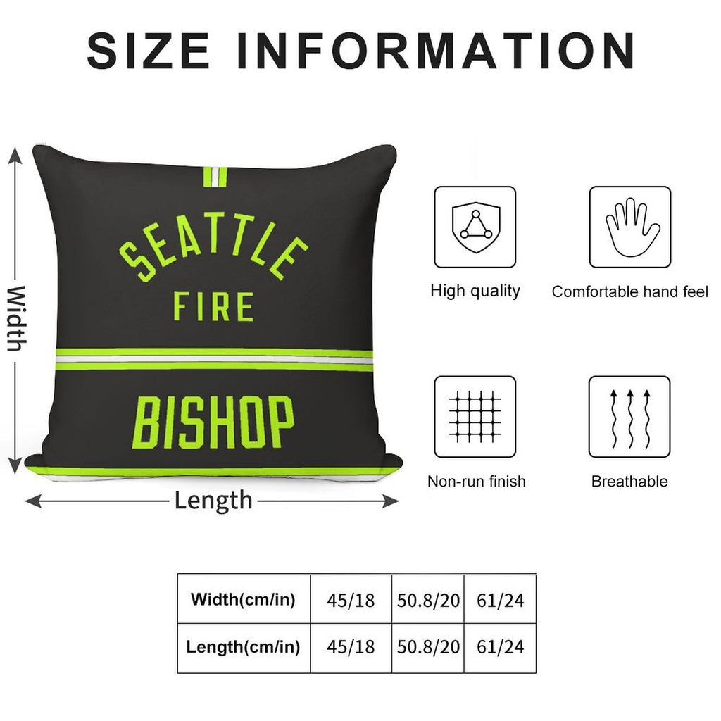 Station 19 - Seattle Fire Bishop Turnouts Pillow Soft Hidden Zipper Throw Pillow