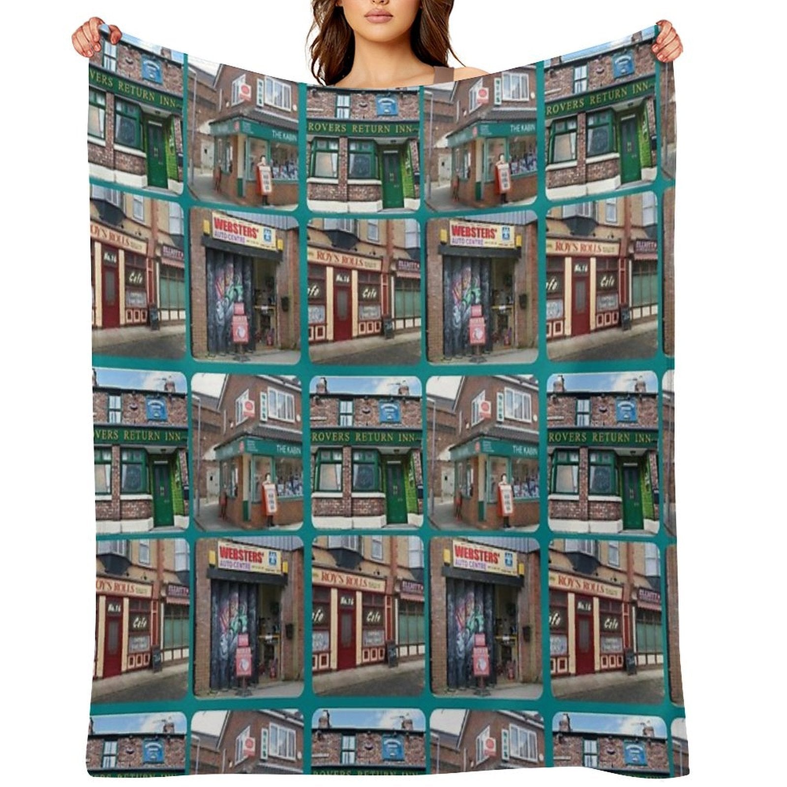Corrie Iconic Buildings Anti-pilling Throw Blanket
