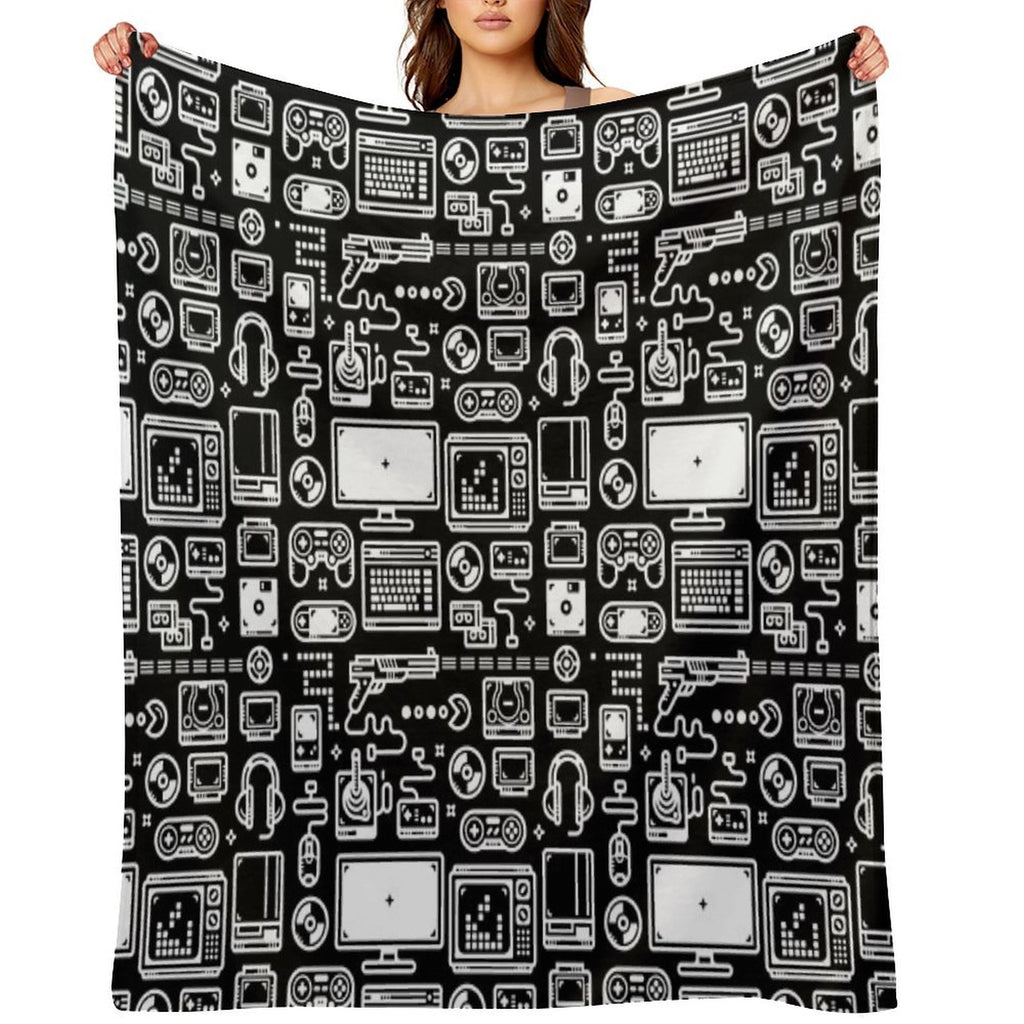 Retro Gamer Video Game Consoles, PC's, Controllers, Joysticks And Gamepads Durable Throw Blanket