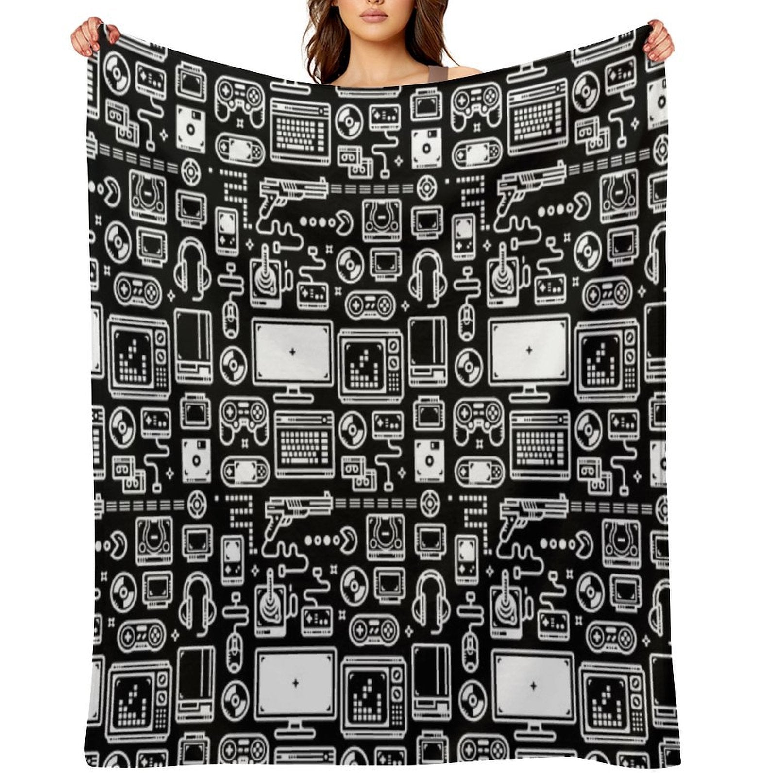 Retro Gamer Video Game Consoles, PC's, Controllers, Joysticks And Gamepads Durable Throw Blanket