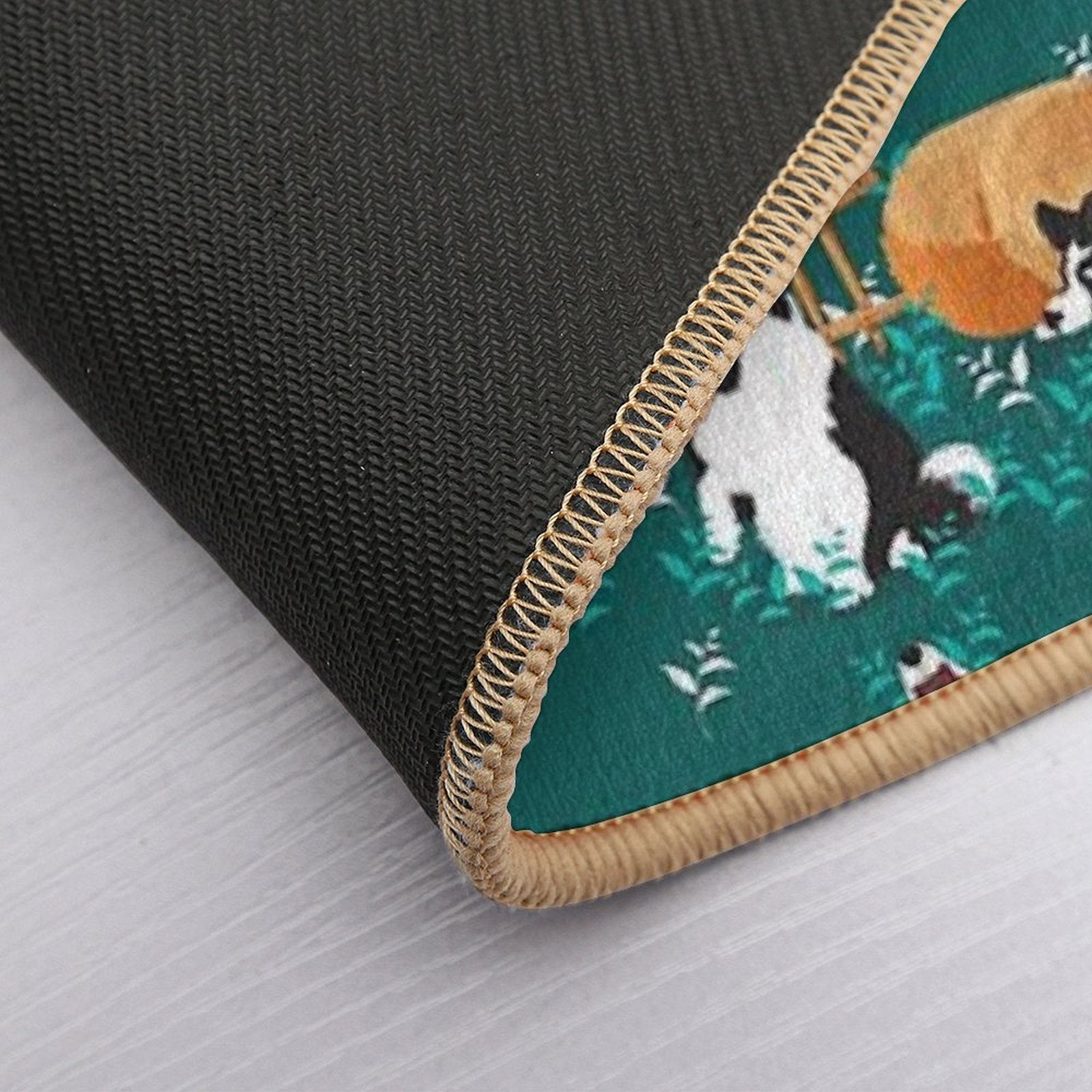 Border Collie Playing with Sheep  Non-Slip Bath Mat