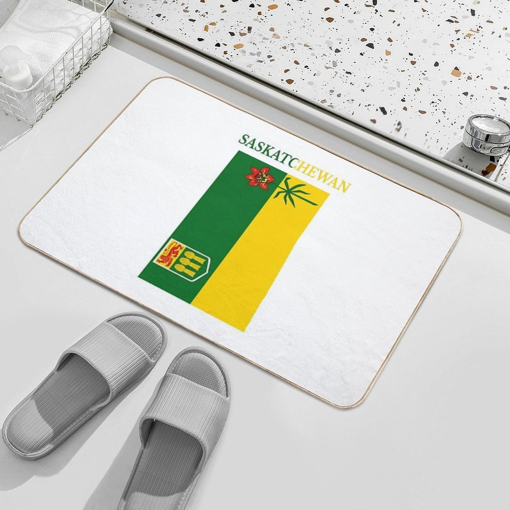 Saskatchewan Flag Map, SK, Canada  Easy Maintenance Bath Mat