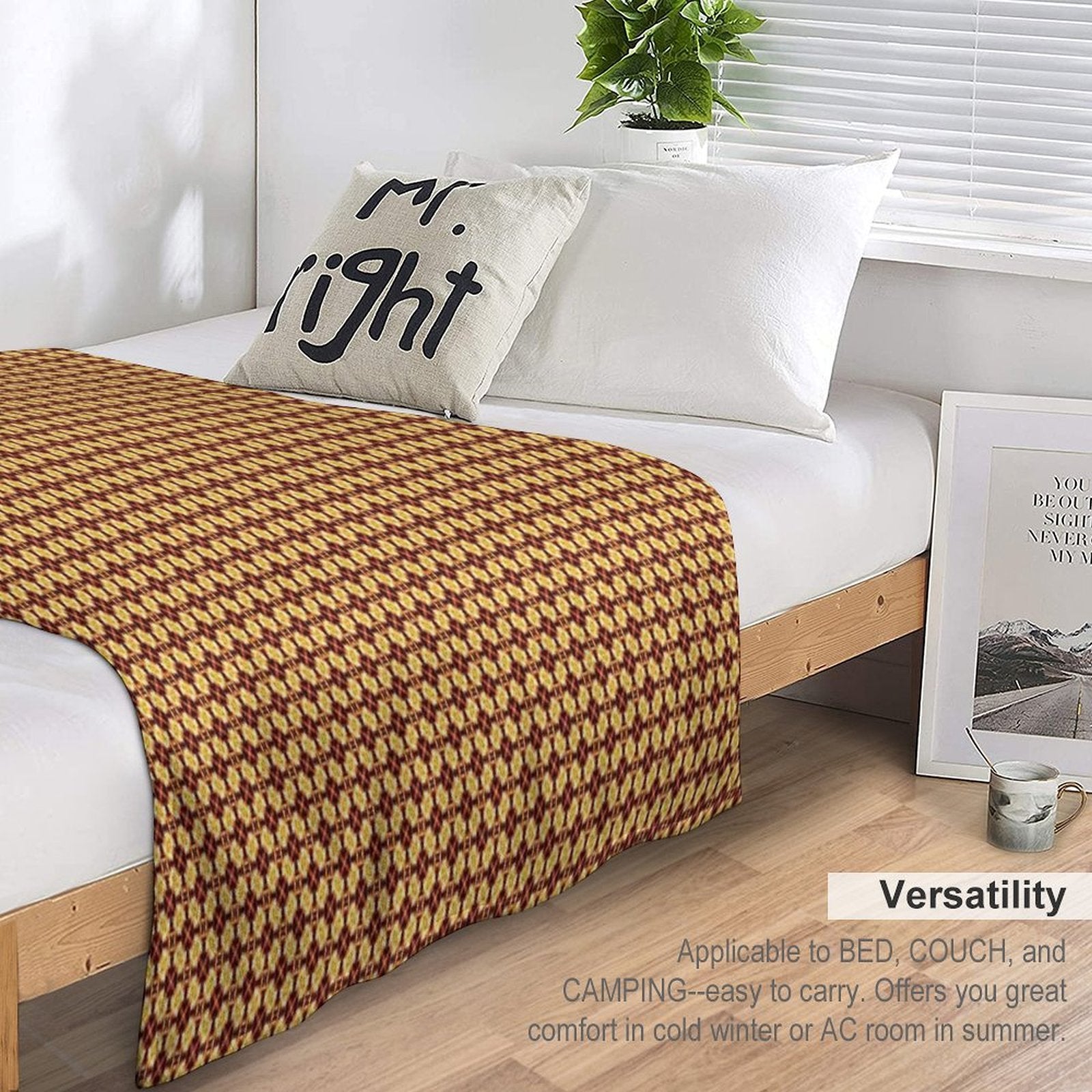 Bright Fiery Flowers Easy Care Throw Blanket