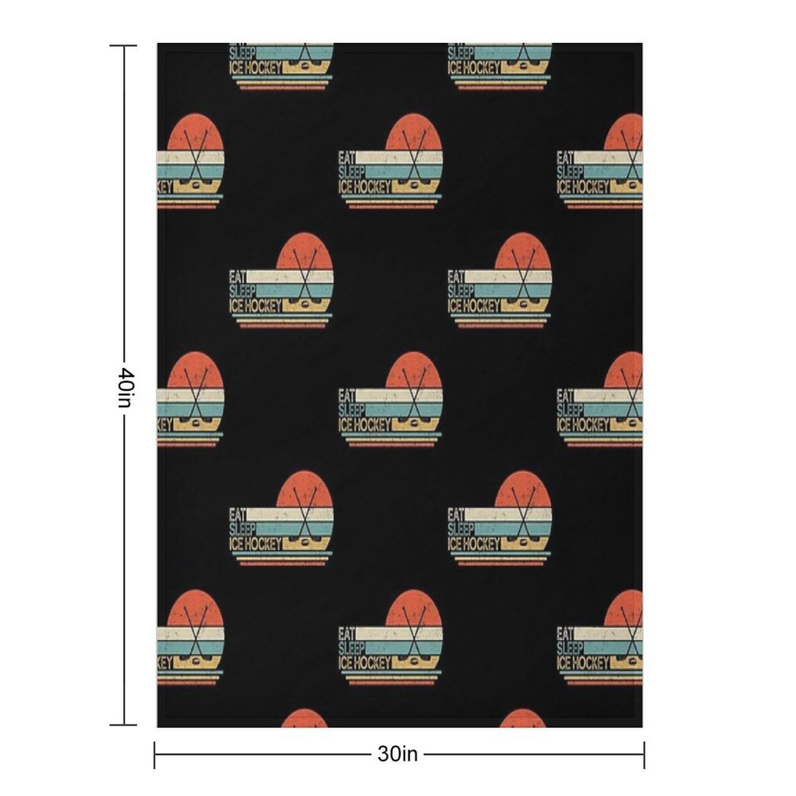 Ice Hockey Vintage Eat Sleep Premium Throw Blanket
