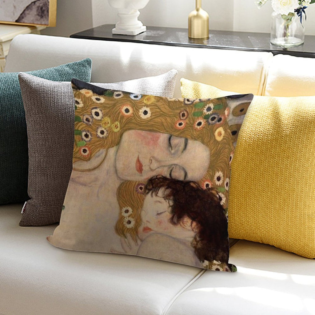 Gustav Klimt, The Three Ages of Woman, 1905 Soft Multiple Sizes Throw Pillow