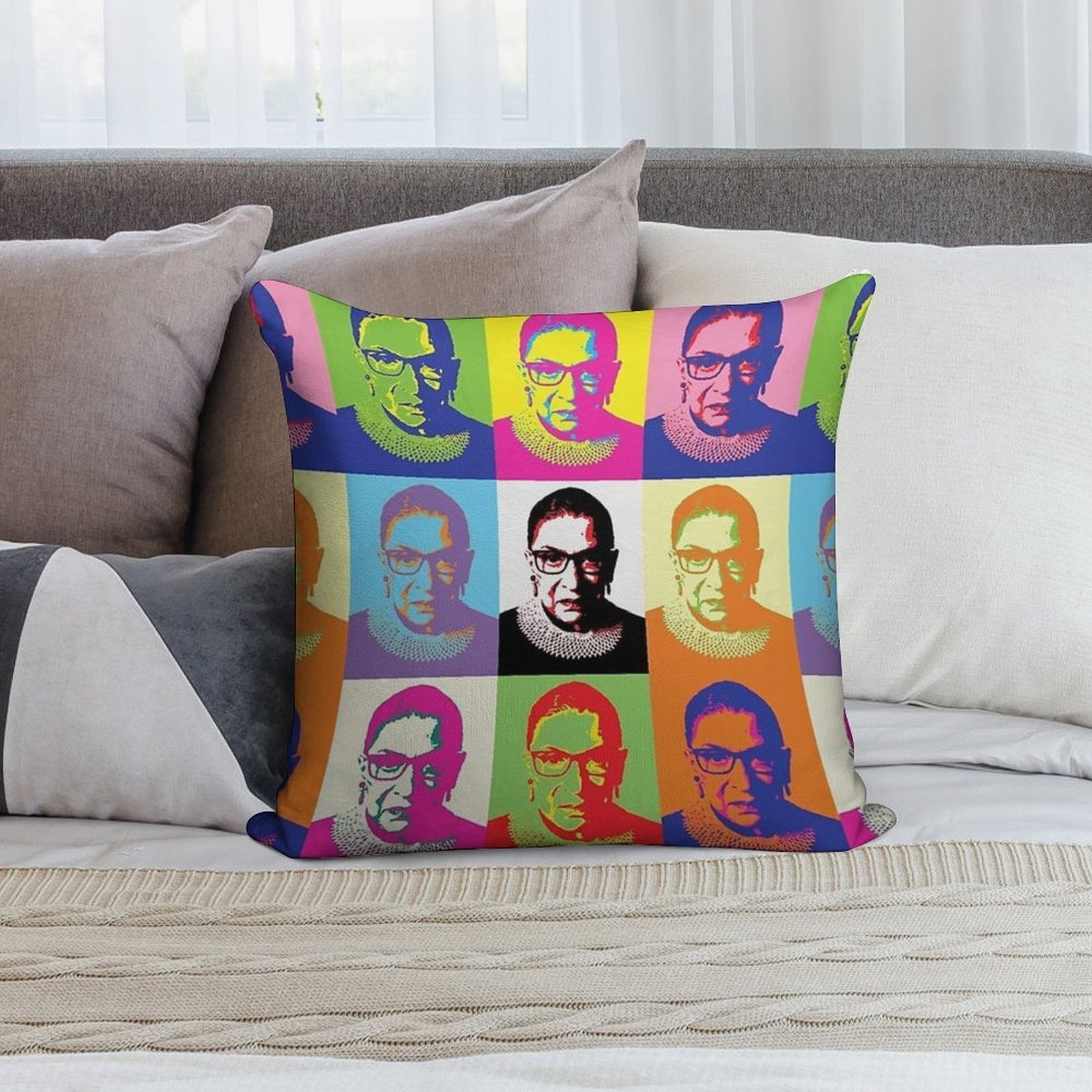 Ruth Bader Ginsburg Soft Washable Throw Pillow