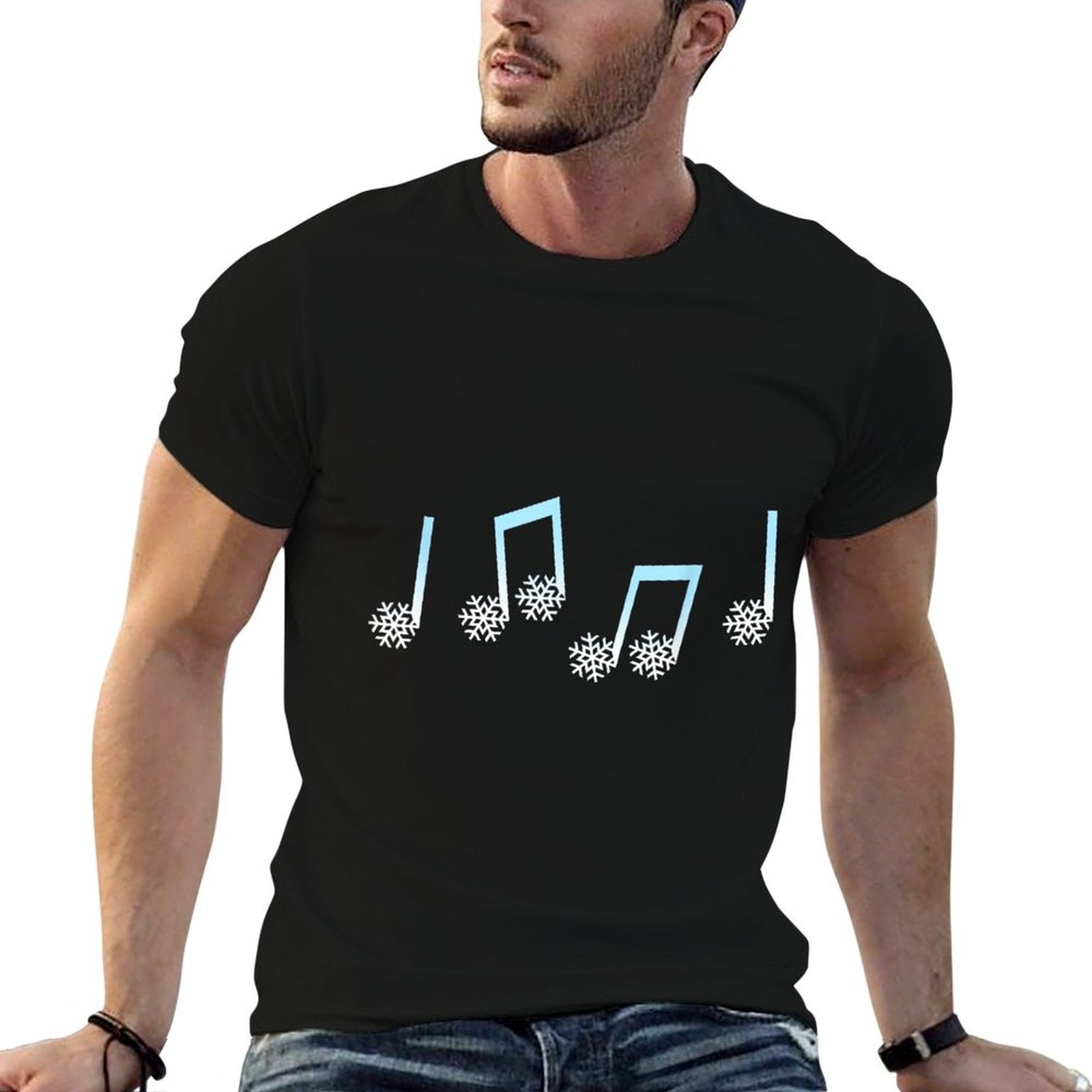 Music Note Snowflakes Winter Music Teacher Christmas Outfit  Tagless Design T-Shirt