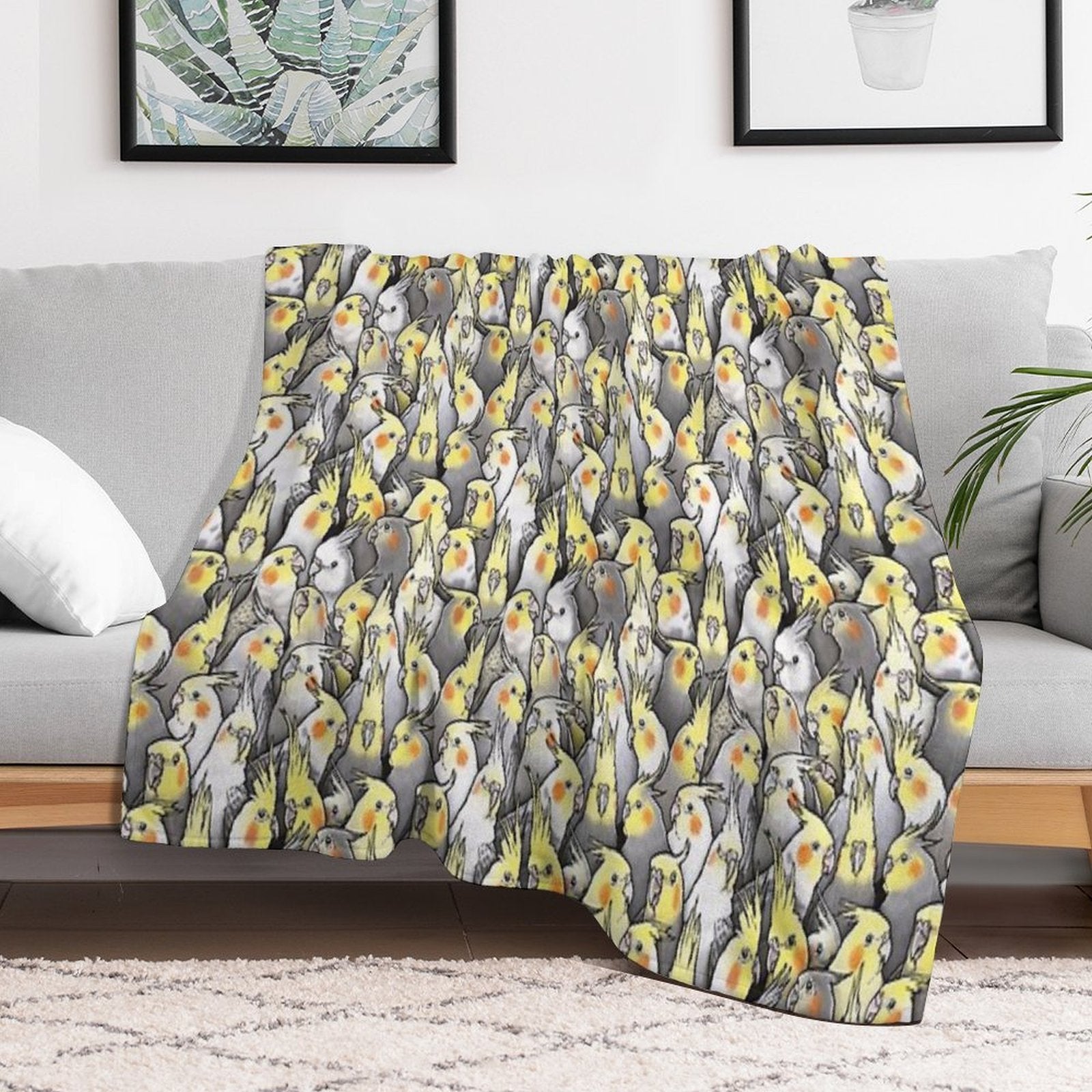 Cockatiels Galore Compact Throw Blanket