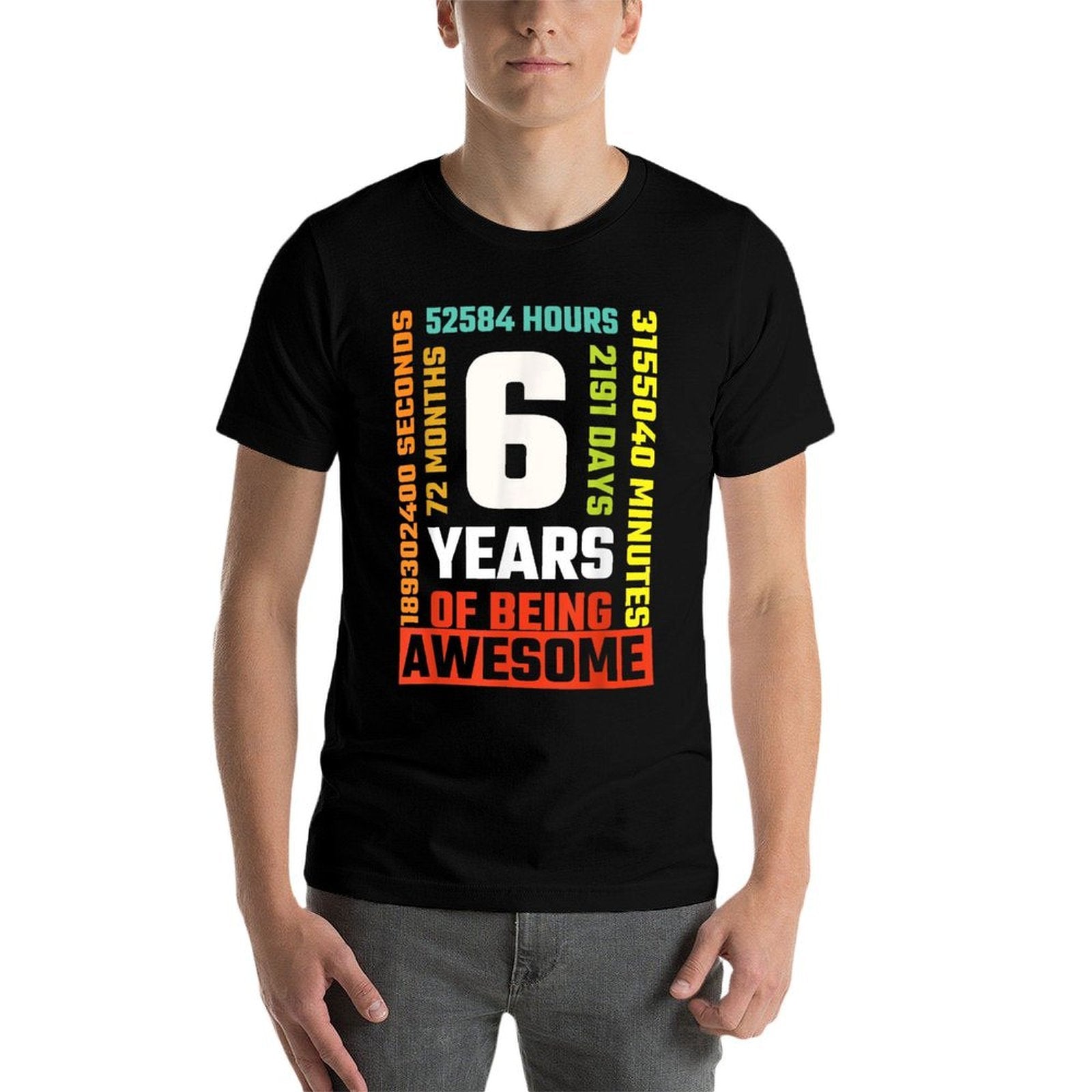 6th Birthday 6 Years Old Vintage Retro 72 Months Gift  Summer-ready Fabric T-Shirt