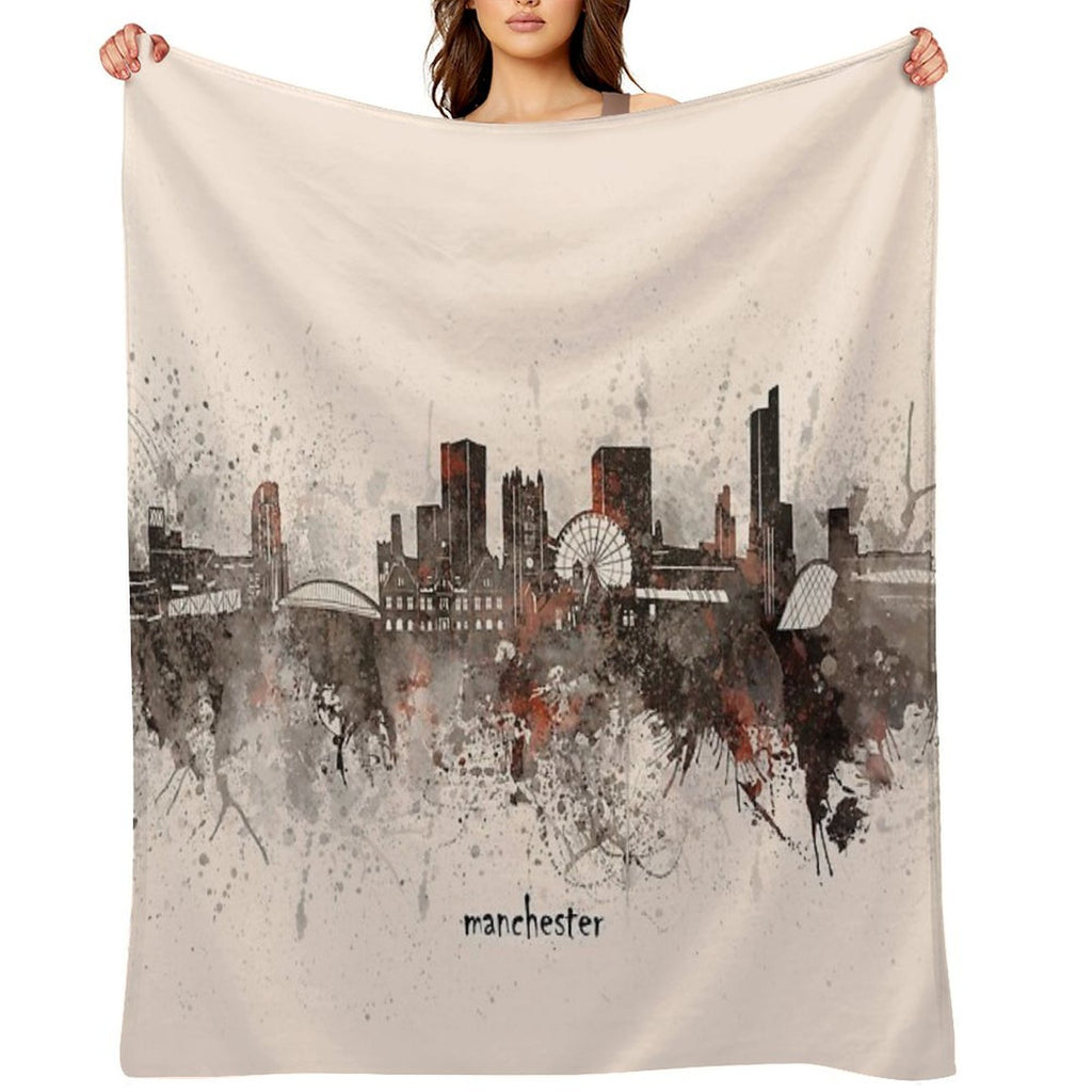 Manchester Skyline Anti-pilling Throw Blanket