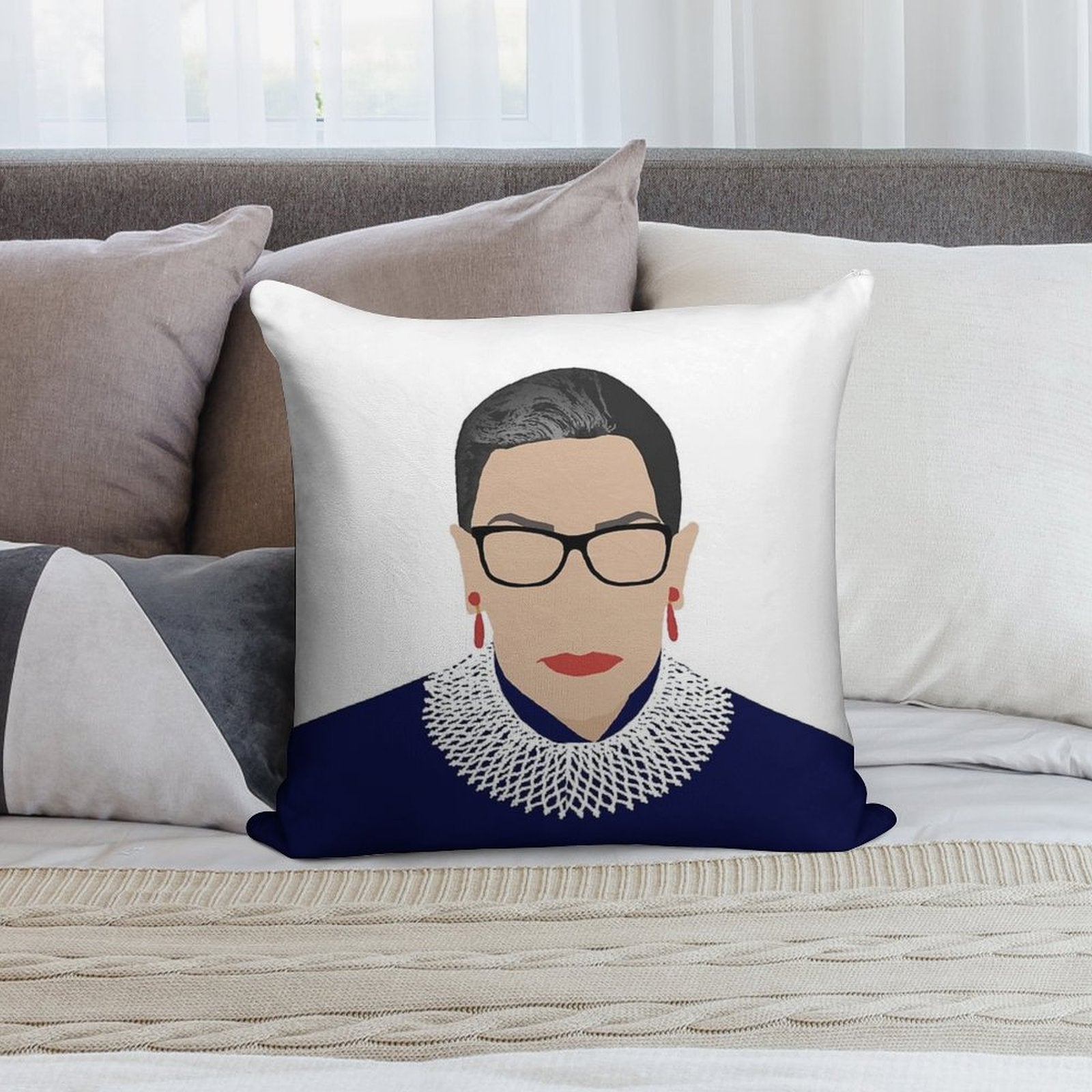 Ruth Bader Ginsburg Soft Bedroom Essential Throw Pillow