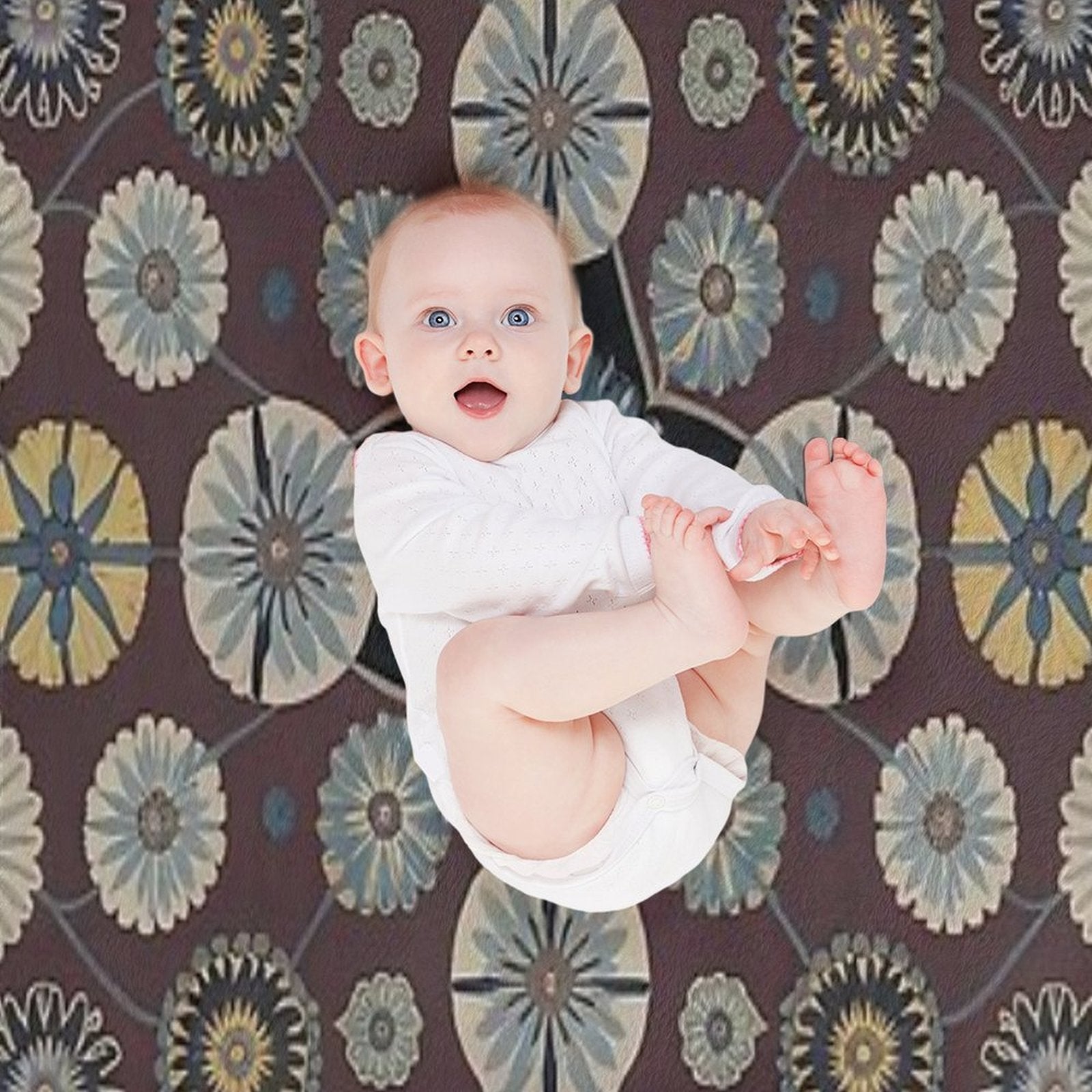 Rich Burgundy Floral Pattern with Cream Details Velvety-soft Throw Blanket