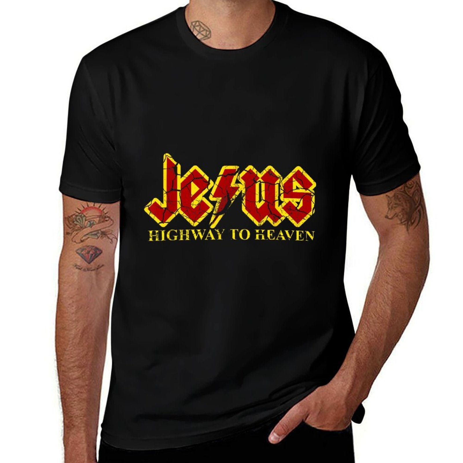 Jesus Highway To Heaven Funny Christian  Breathable T-Shirt
