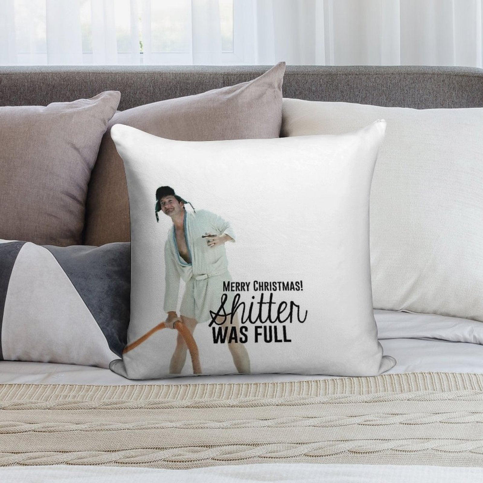 Cousin Eddie Merry Christmas Soft Warmth Comfort Throw Pillow