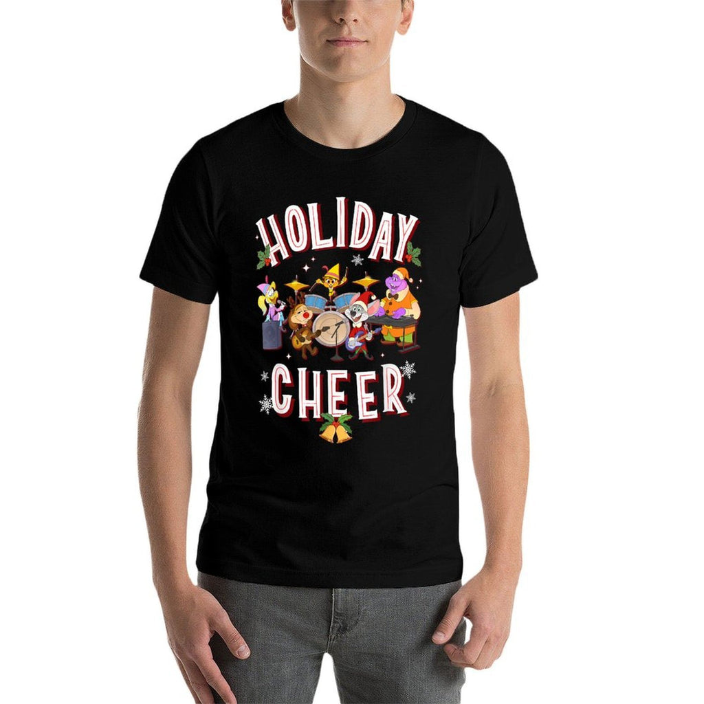 Chuck E. Cheese Christmas Holiday Cheer Group Shot  Polyester Blend T-Shirt