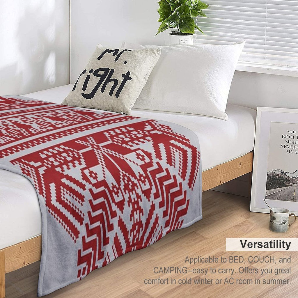Baltic Traditional Ornament. Latvian Eco-conscious Throw Blanket