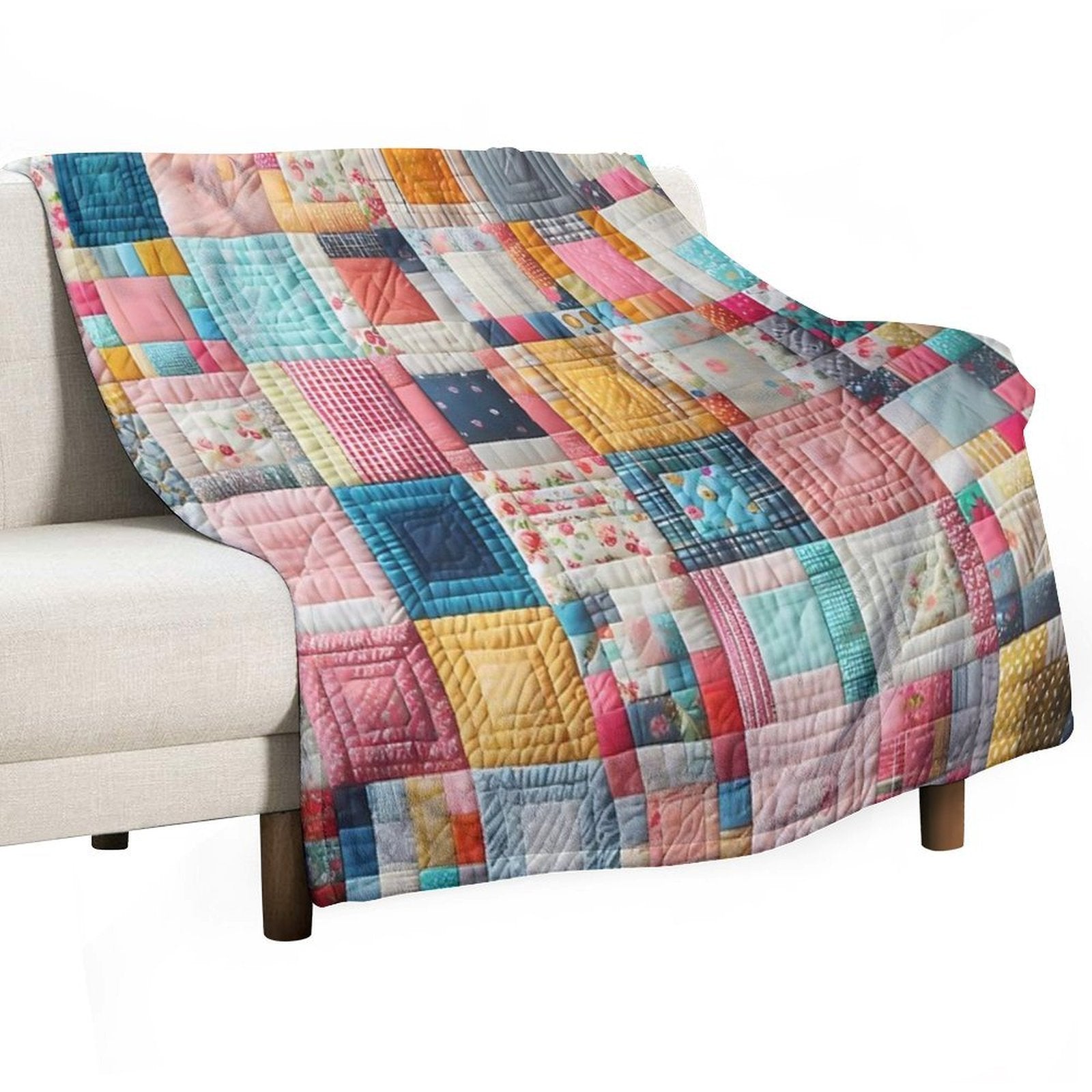 Patchwork Tapestry A Mosaic of Cozy Memories Premium Throw Blanket