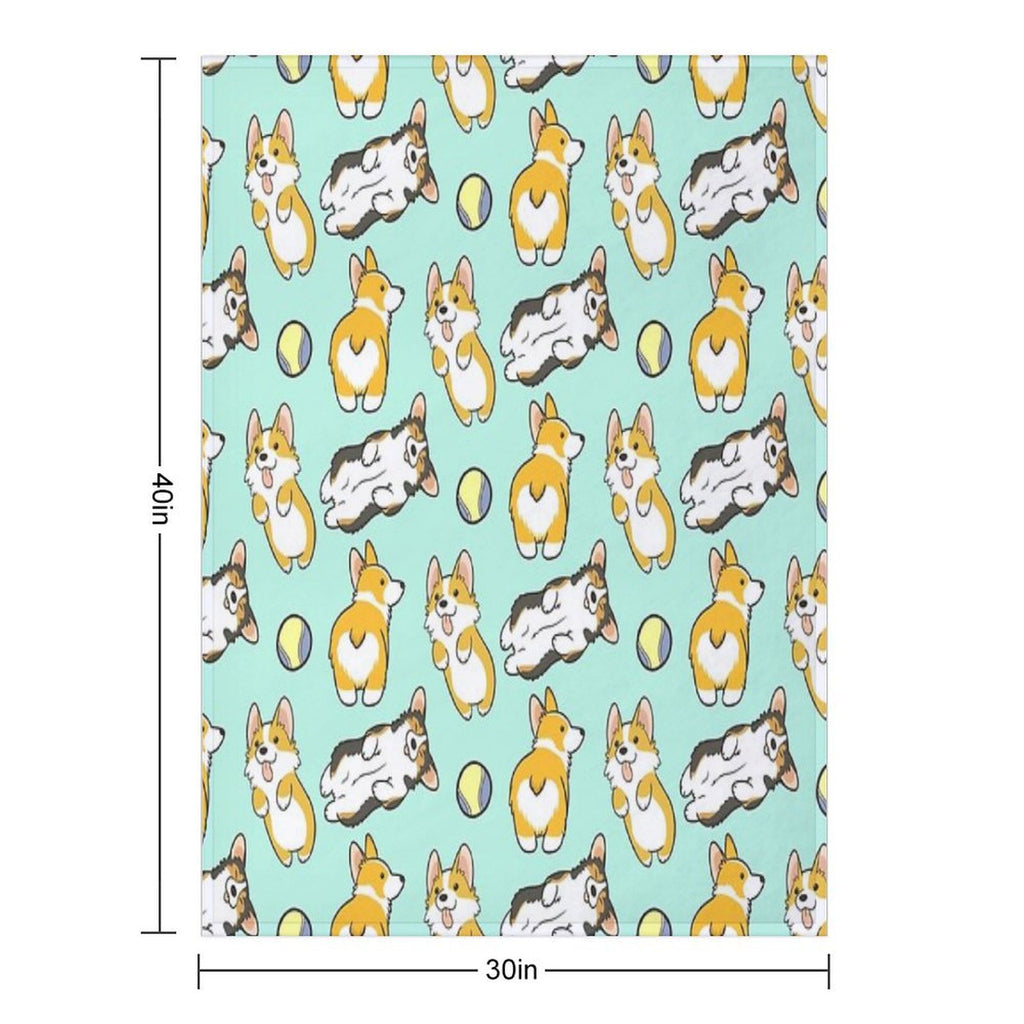 Corgi Set Eco-conscious Throw Blanket