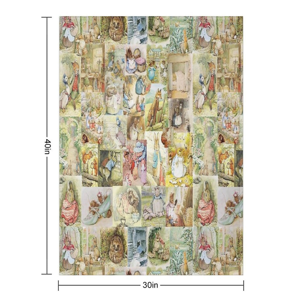 Beatrix Potter Collage Versatility Throw Blanket