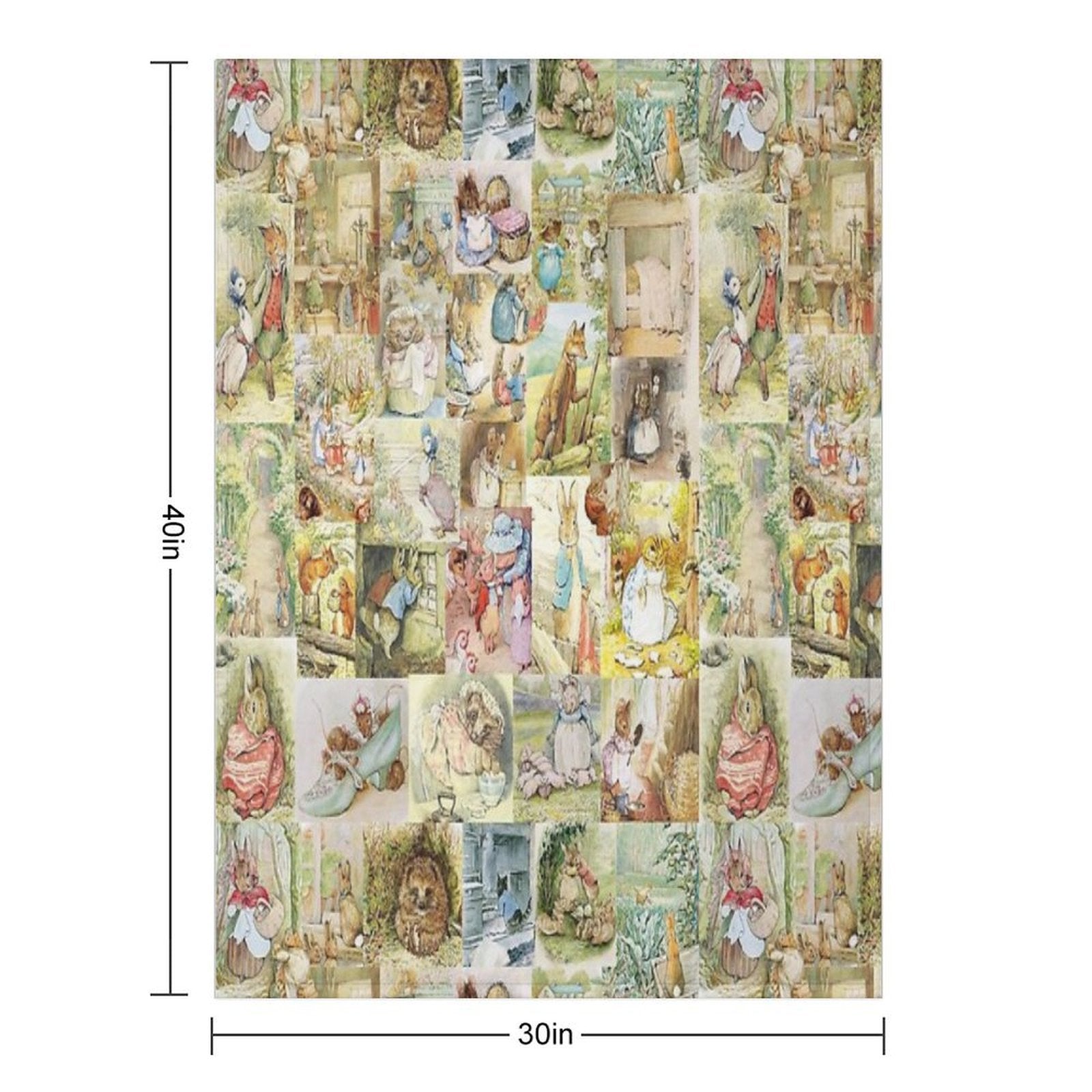Beatrix Potter Collage Versatility Throw Blanket