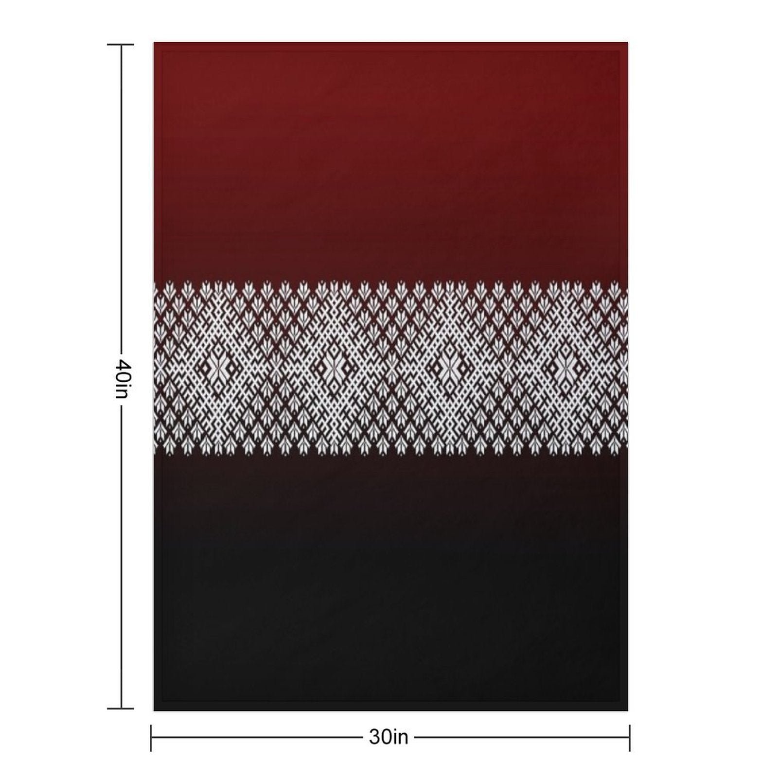 Red Black And White Latvian Lielvarde Belt Motif Multi-functional Throw Blanket