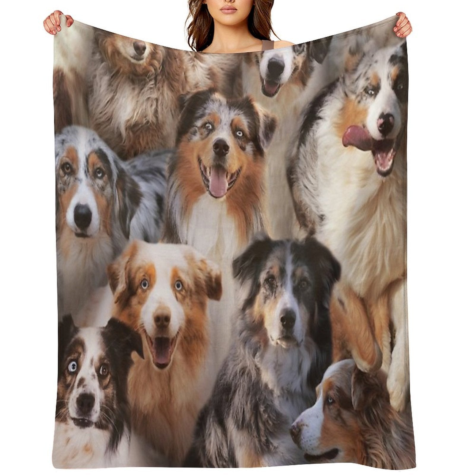 Australian Shepherds Plush Throw Blanket