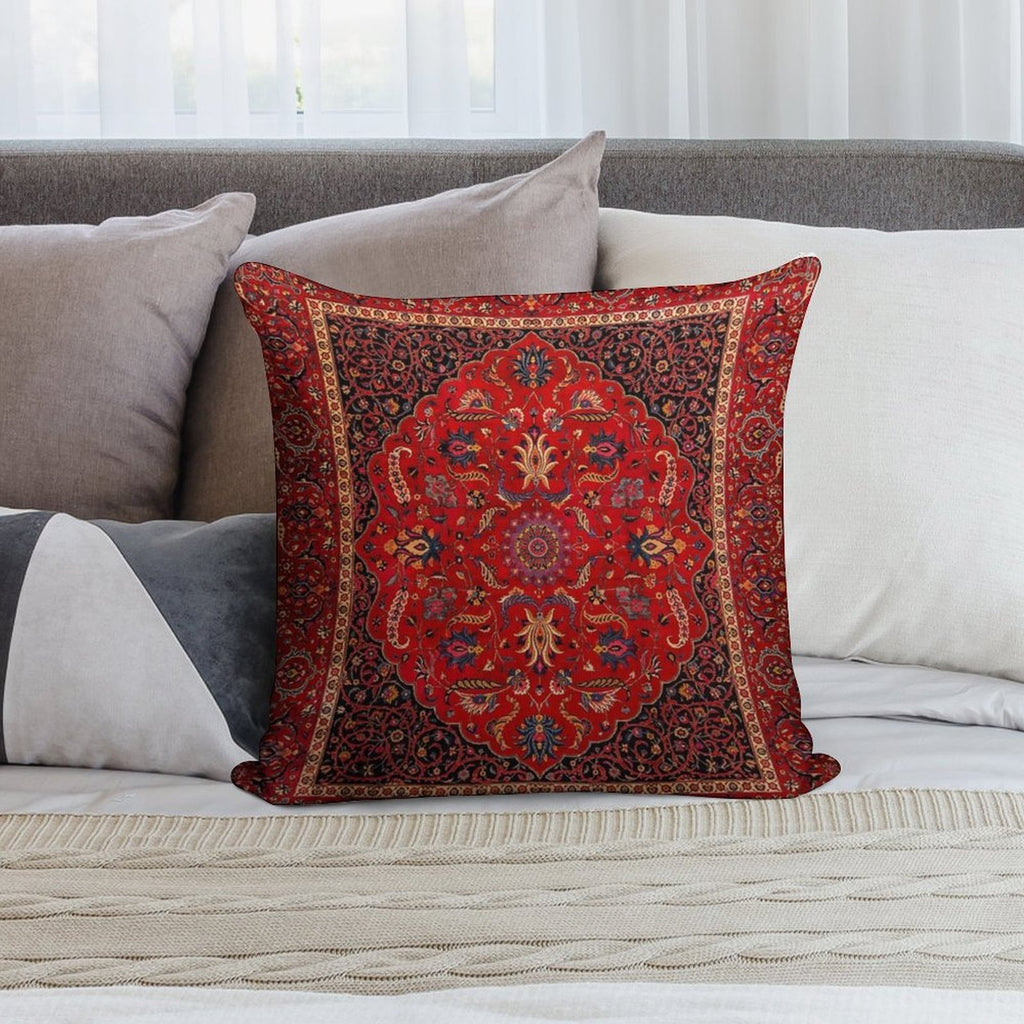 Red Persian Rug Soft Washable Throw Pillow