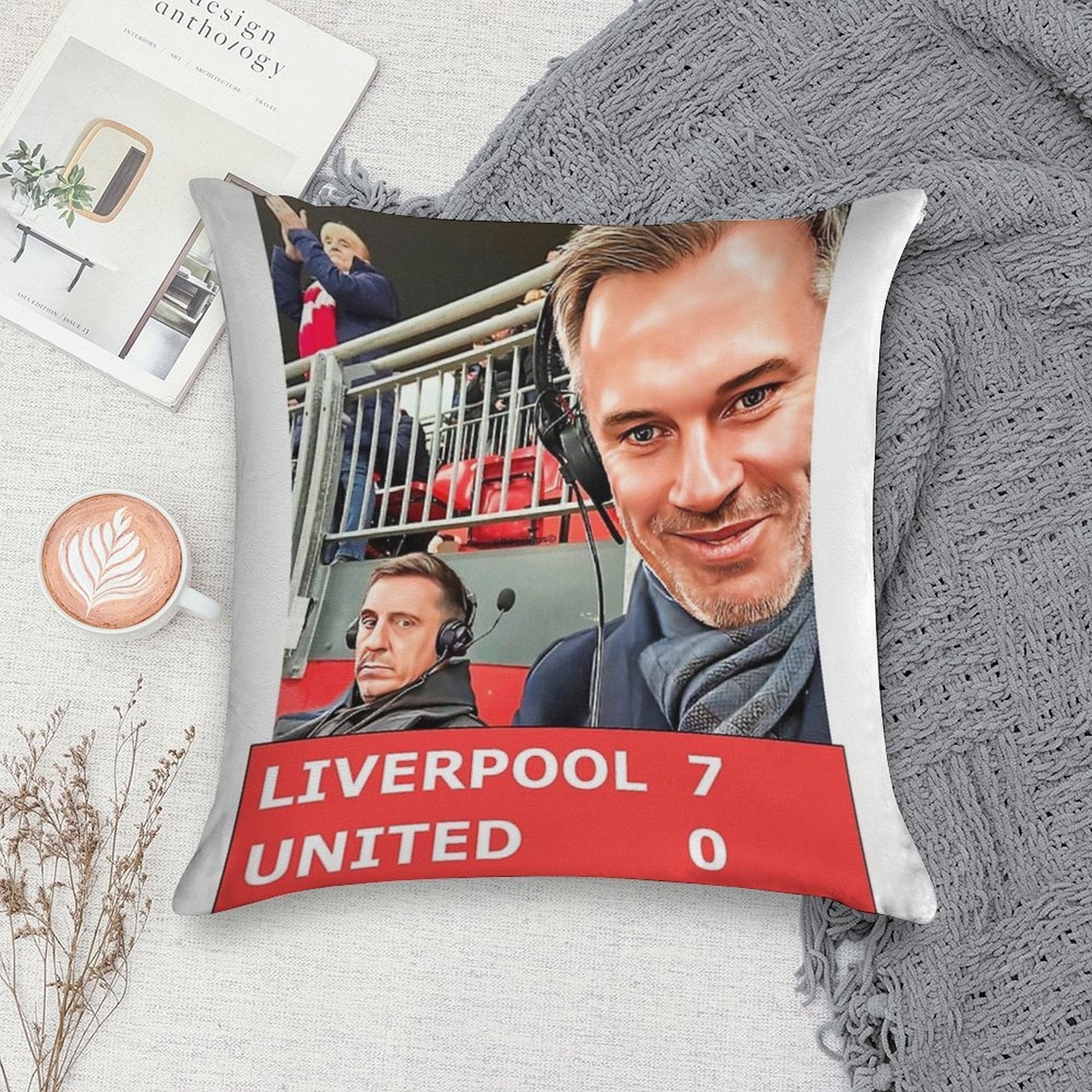Liverpool 7 United 0 Soft Washable Throw Pillow