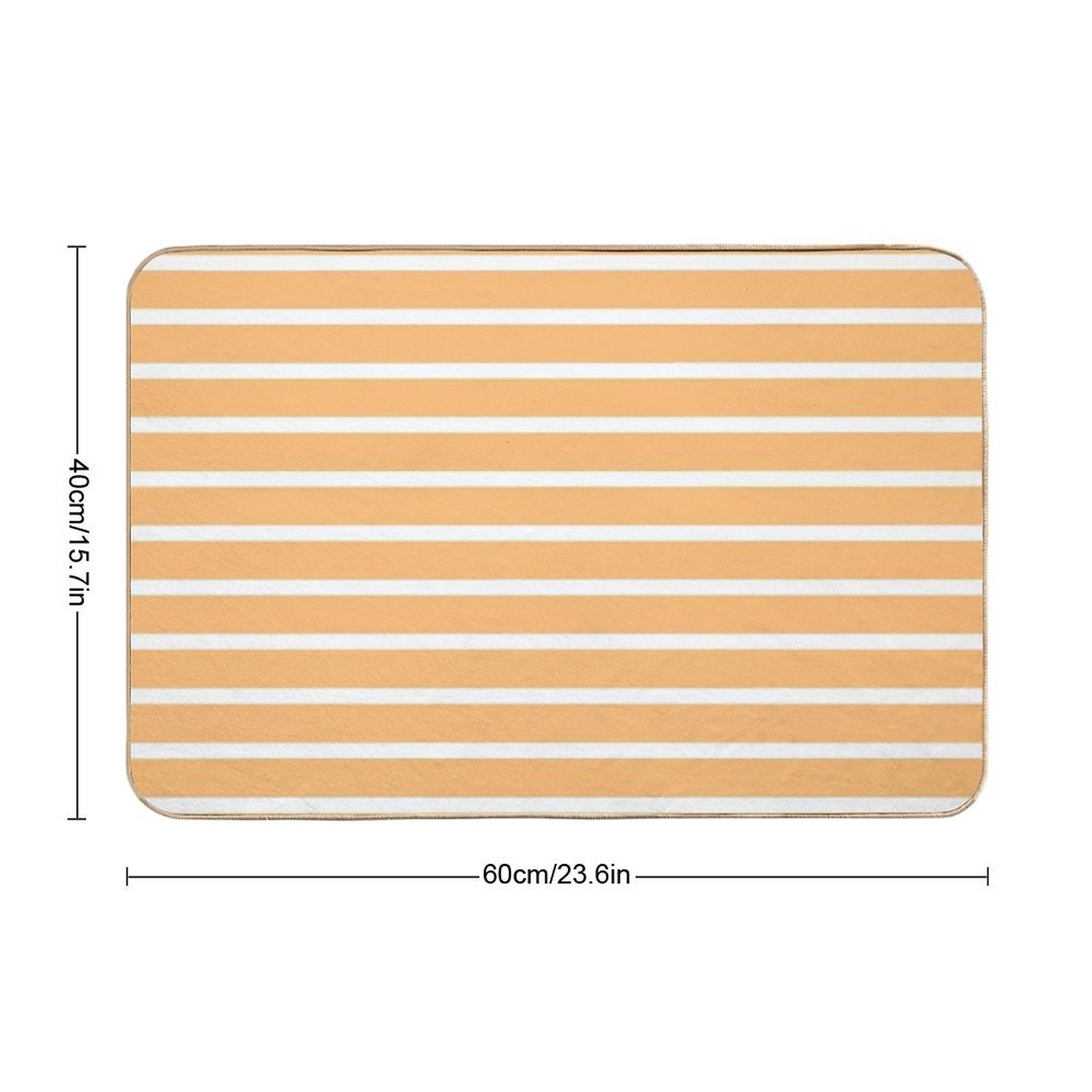 Apricot Orange And White Horizontal Stripes  Versatile Bath Mat