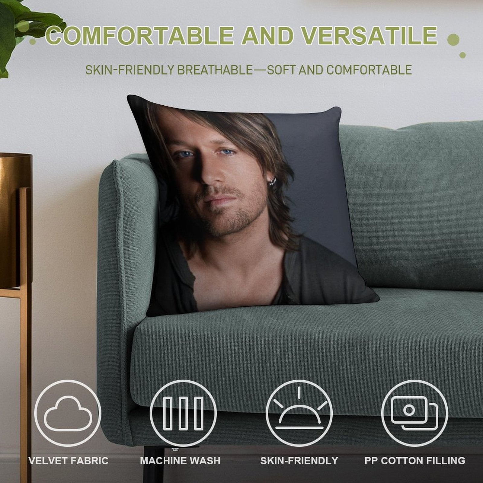 Keith Urban Tour Date Lovh3 Soft High-Density Material Throw Pillow