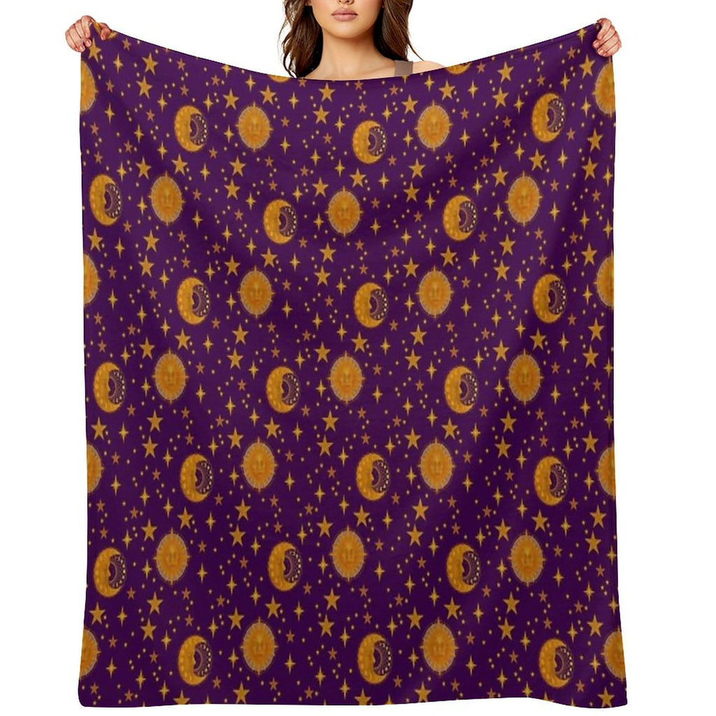 Bohemian 90's Sun And Moon Celestial Pattern All-season Throw Blanket