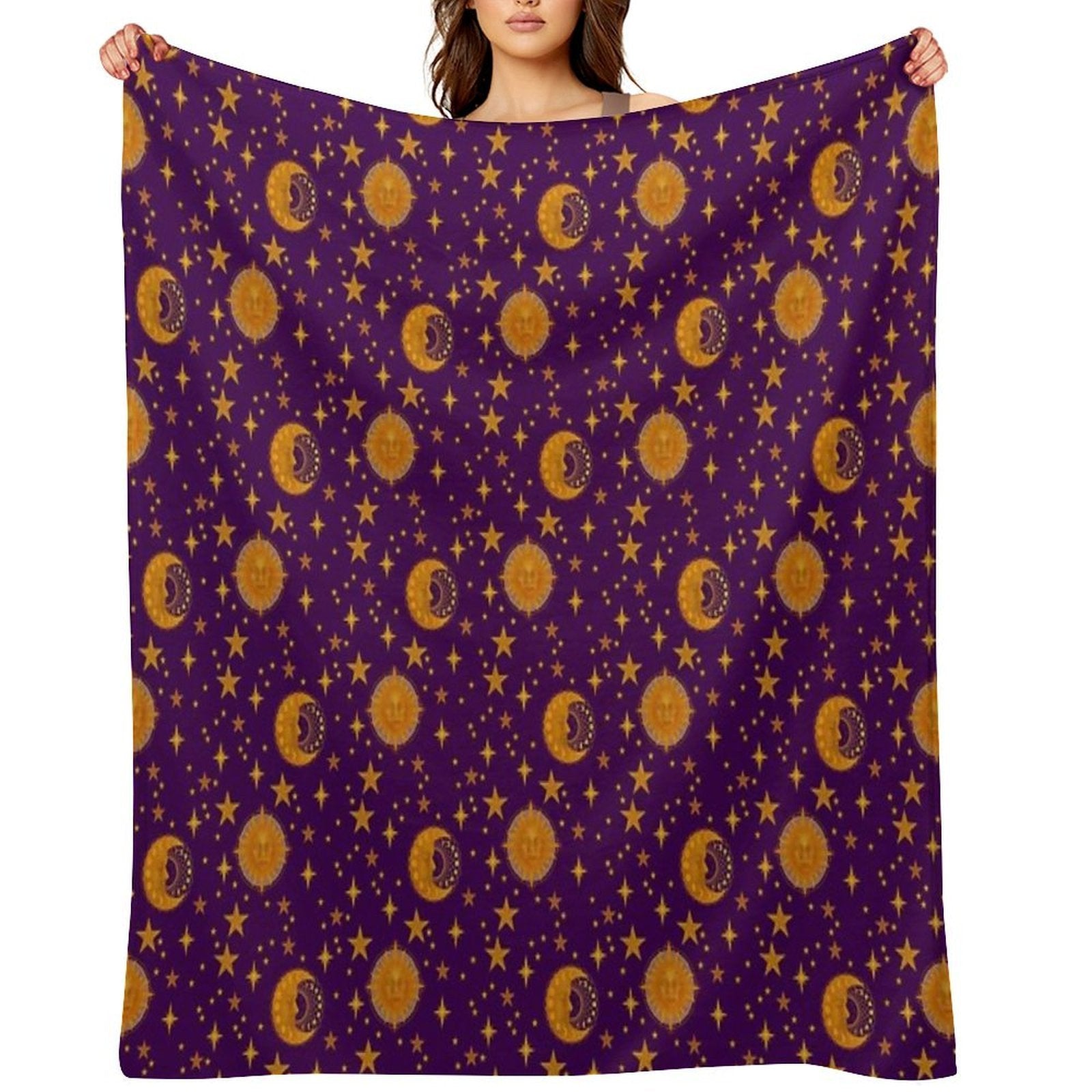 Bohemian 90's Sun And Moon Celestial Pattern All-season Throw Blanket