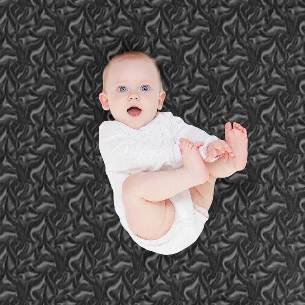 Black Silky Pattern, Unique Premium Throw Blanket