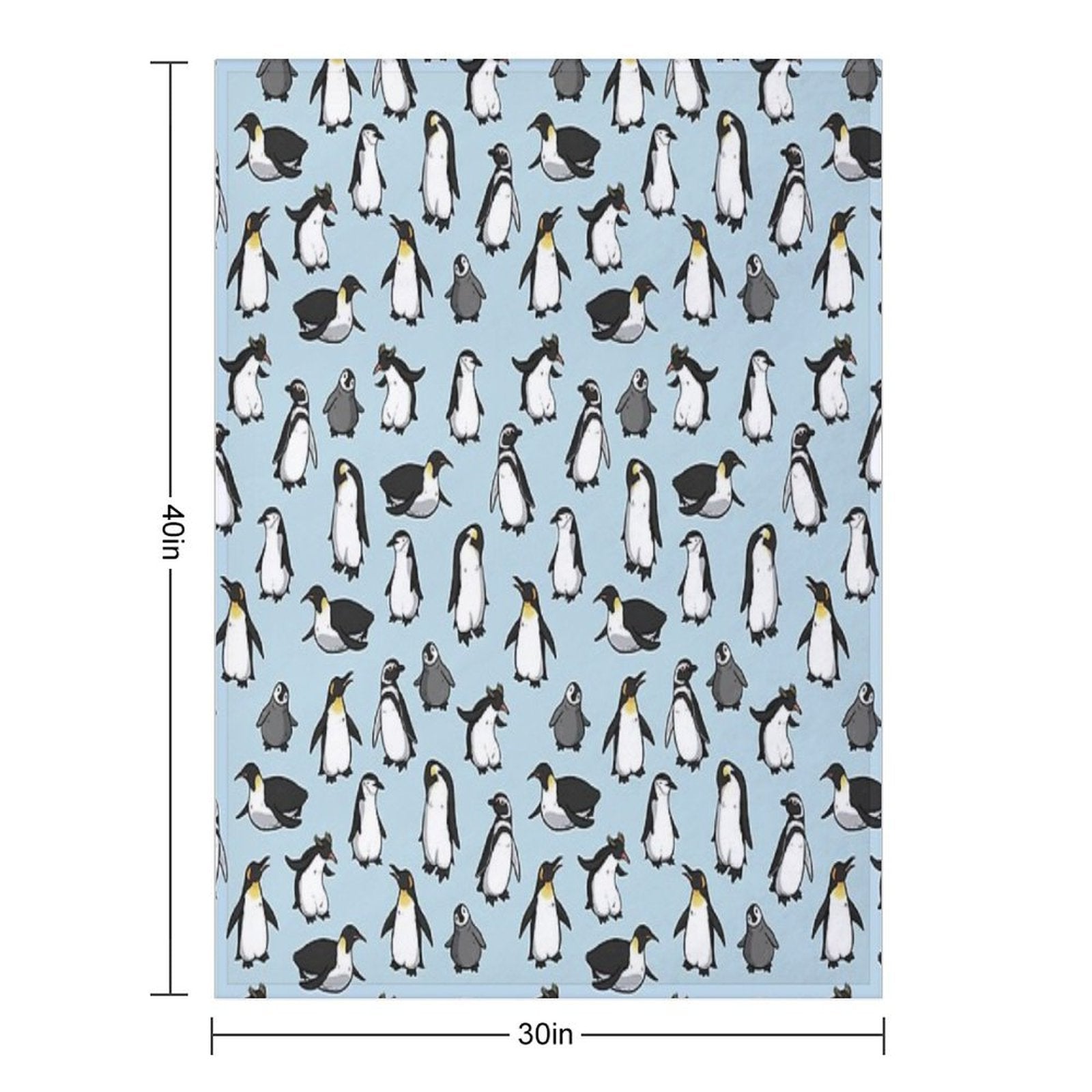 Cute Penguin Pattern Compact Throw Blanket