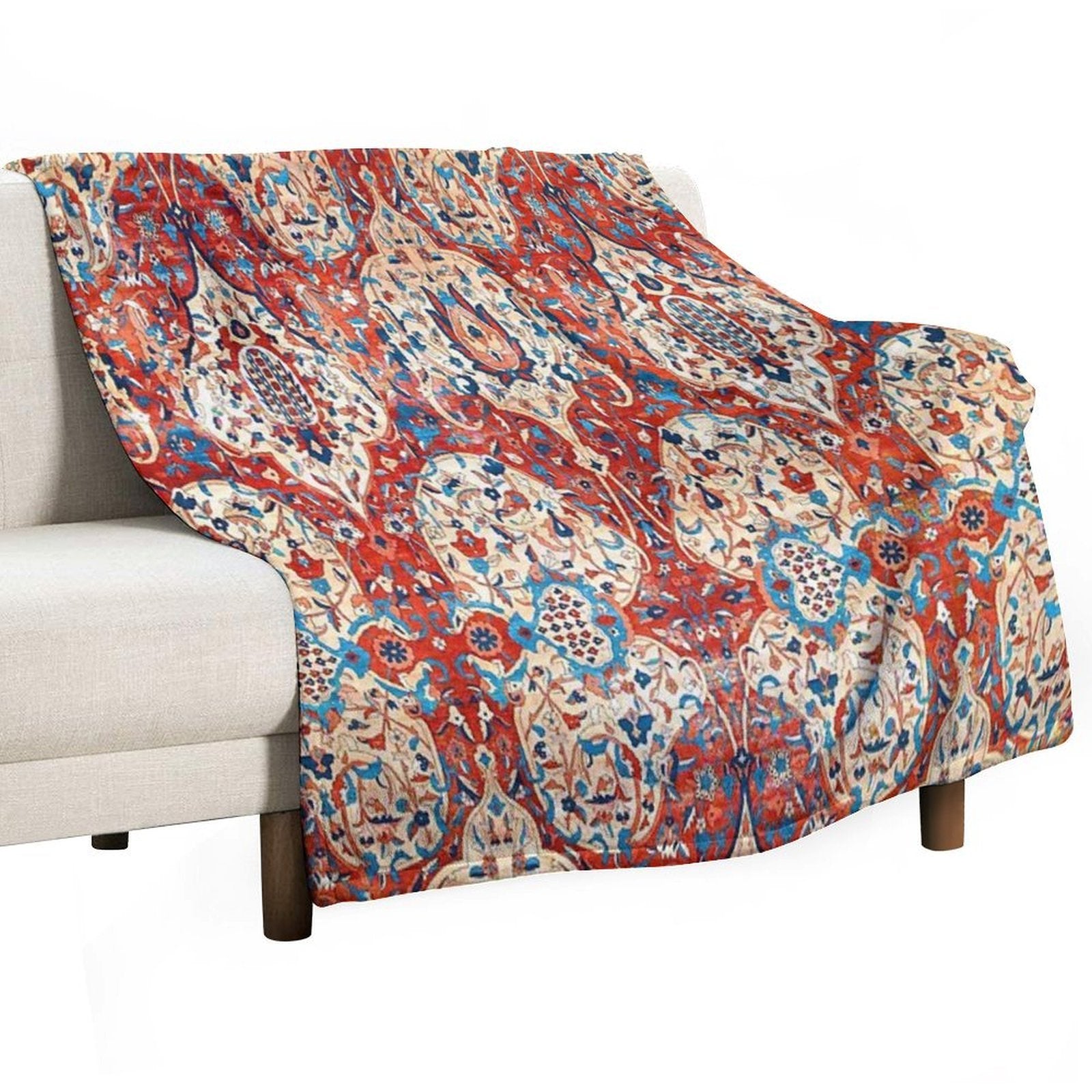 Tabriz  Azerbaijan Northwest Persian Rug Print Wrinkle-free Throw Blanket