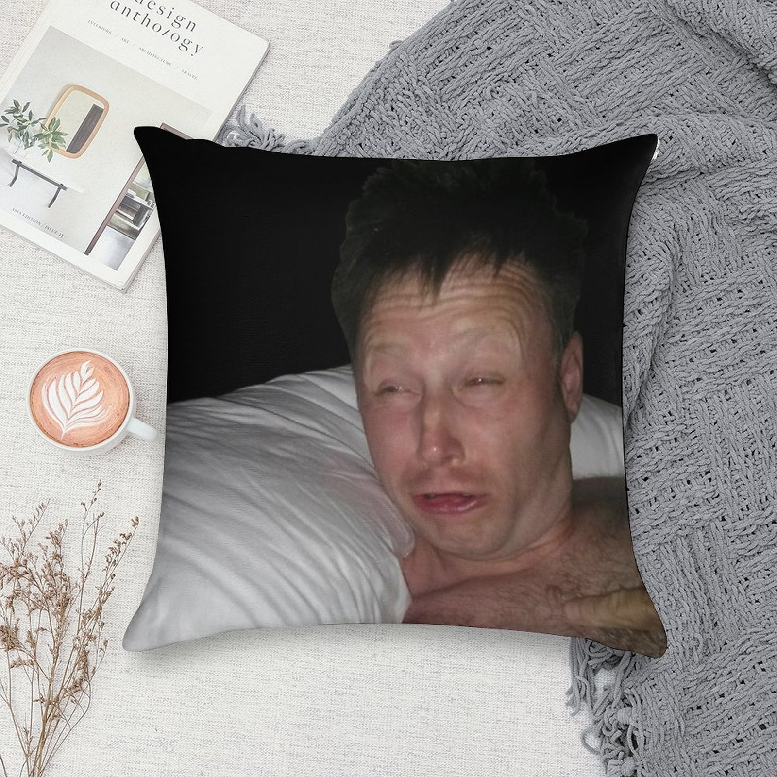 Limmy Waking Up Soft Gift Ready Throw Pillow