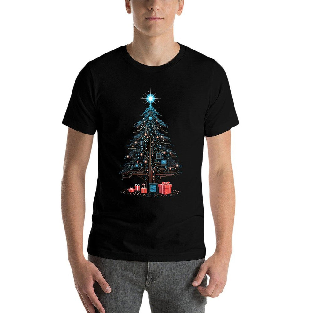 Circuits Christmas Tree Funny Tech Support IT Computer Geeks  Slim-fit Cut T-Shirt
