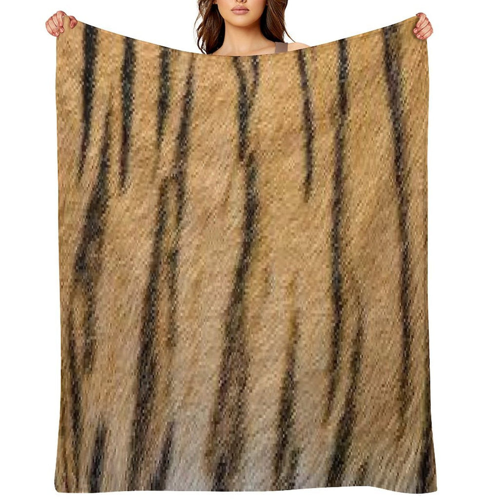 Tiger Fur Gift-ready Throw Blanket