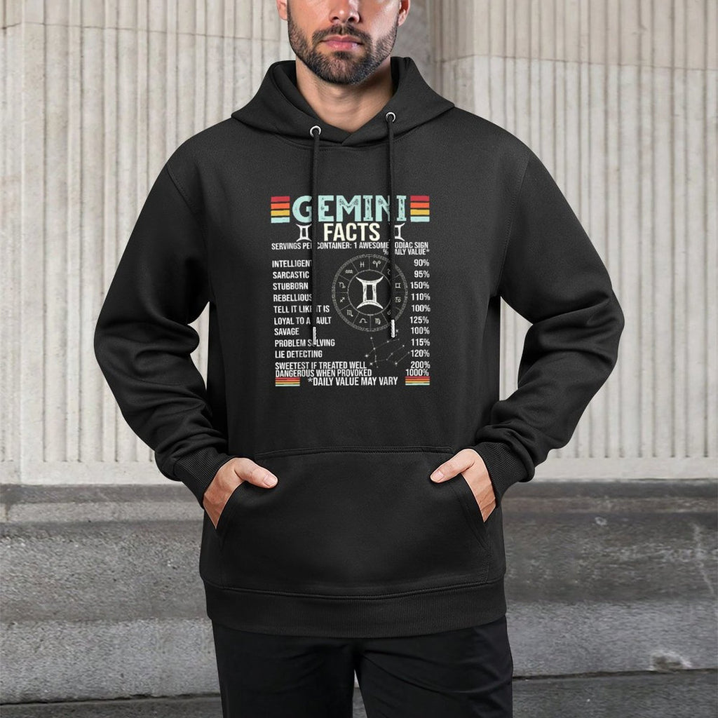 Vintage Astrology May June Birthday Zodiac Sign Retro Gemini Cotton-Polyester Blend Hoodie