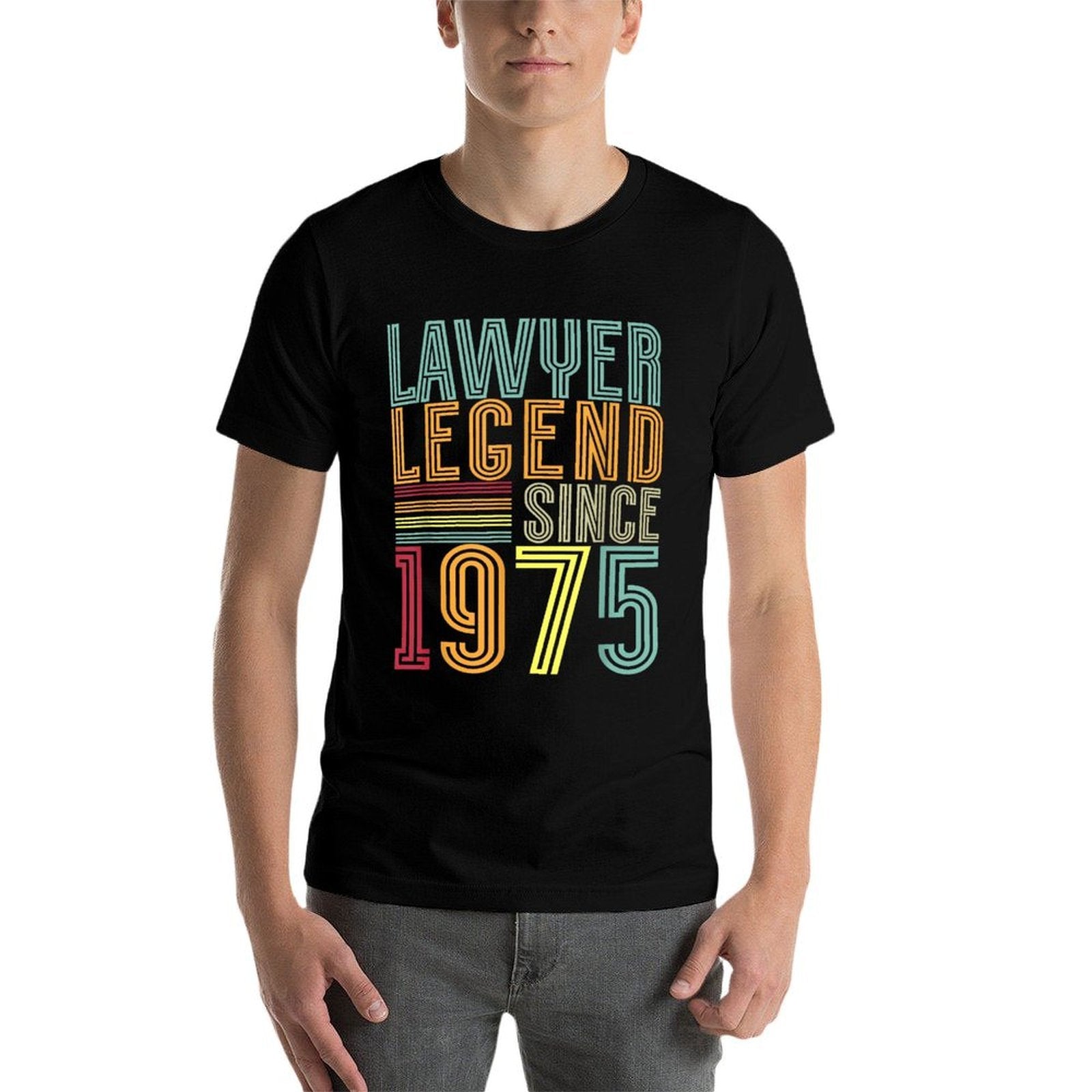 Lawyer Legend 1975 50 Years Court 50th Birthday Lawyer  High-quality Stitching T-Shirt