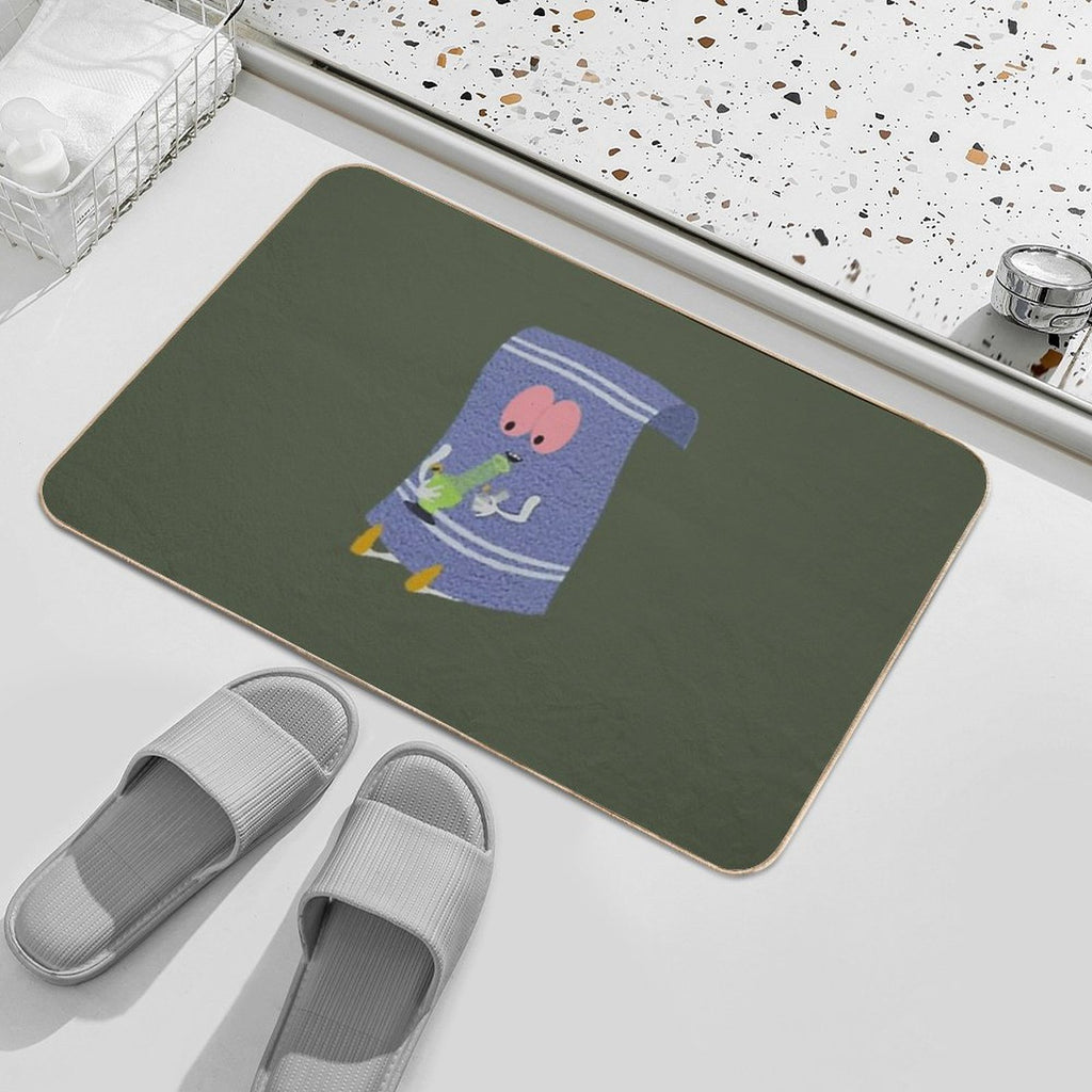 Funny Drinking Towelie  Fade-Resistant Bath Mat