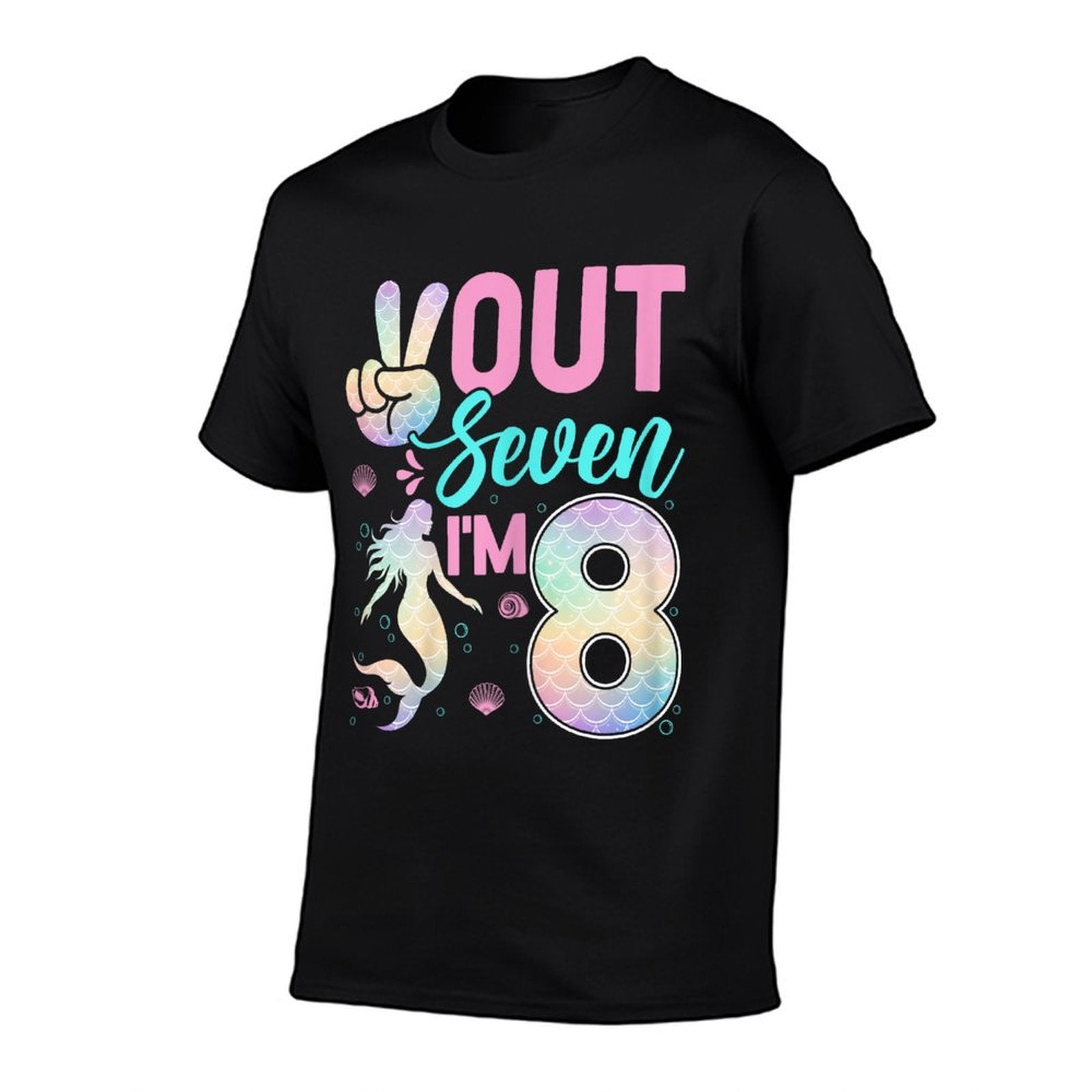 Peace Out Seven I'm 8 Mermaid 8th Birthday 8 Years Old Girls Comfortable T-Shirt