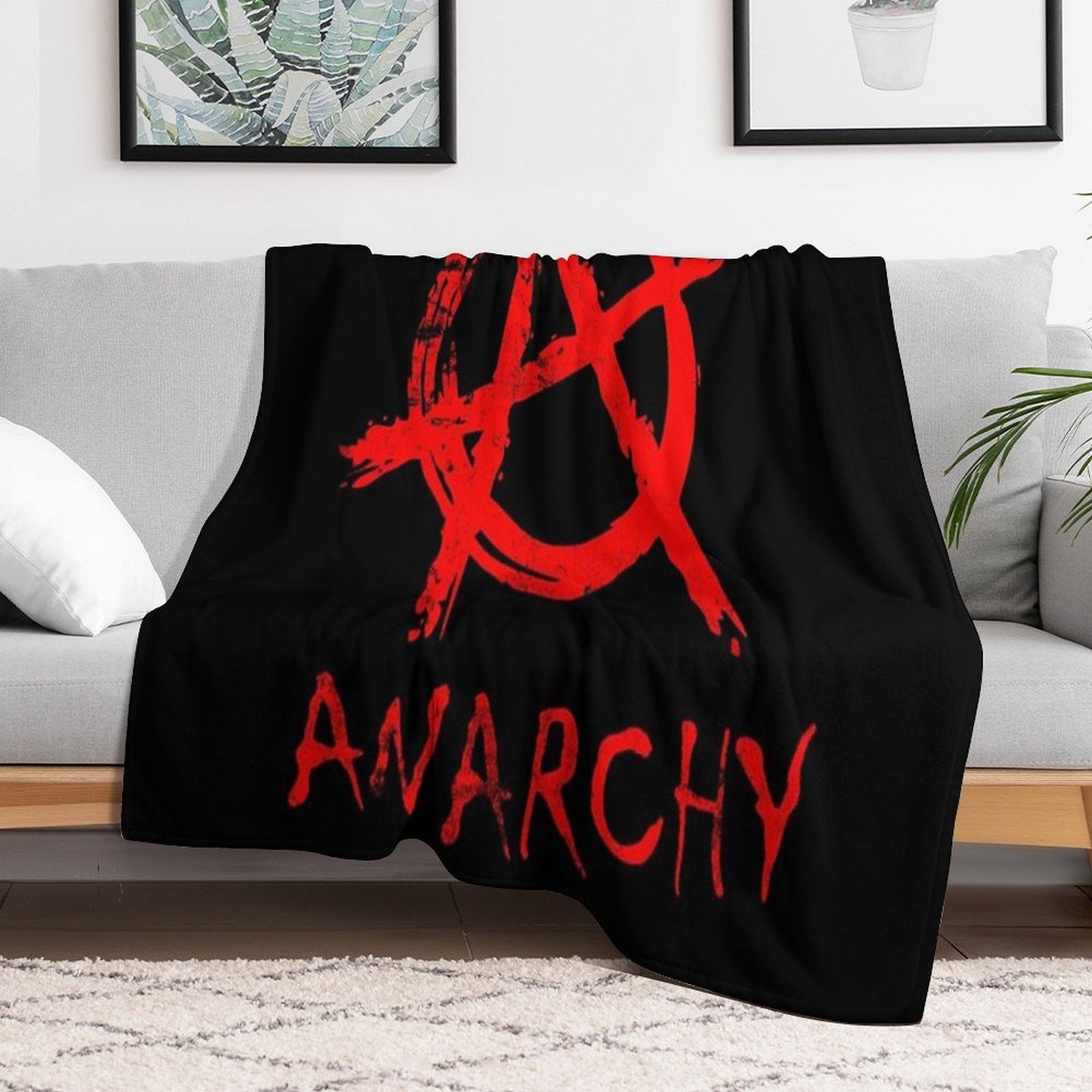 Anarchy Punk Hardcore Metal Symbol Eco-conscious Throw Blanket