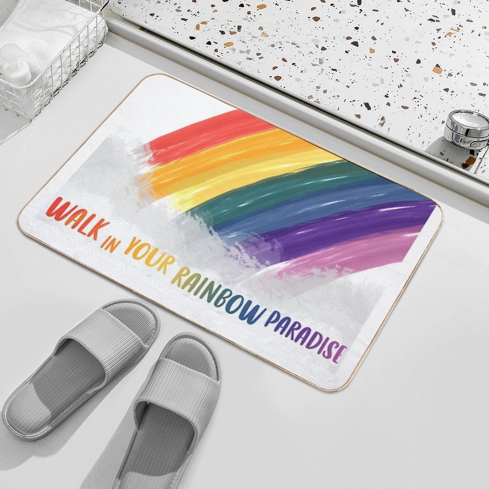 Rainbow Paradise Durable Bath Mat