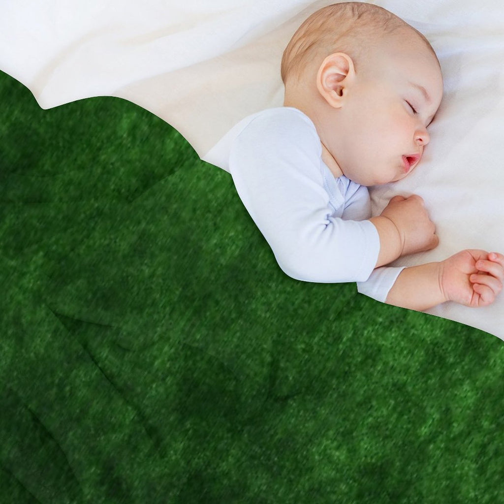 Emerald Green Grass Velvet  Texture Easy Care Throw Blanket