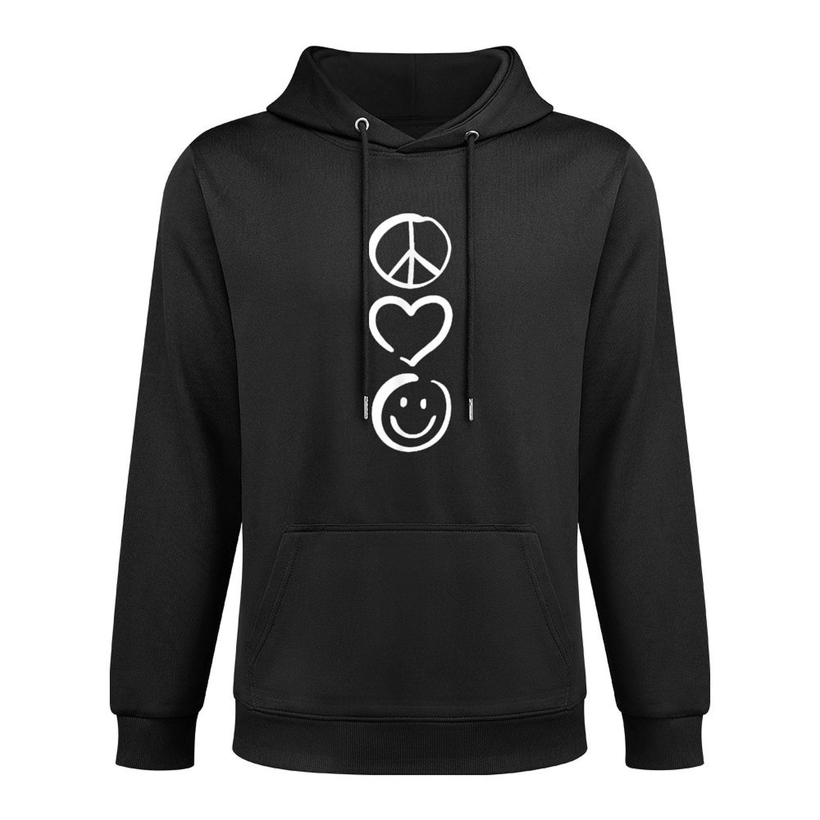Peace Love And Happiness Peace Sign, Heart, Smile Layering Staple Hoodie