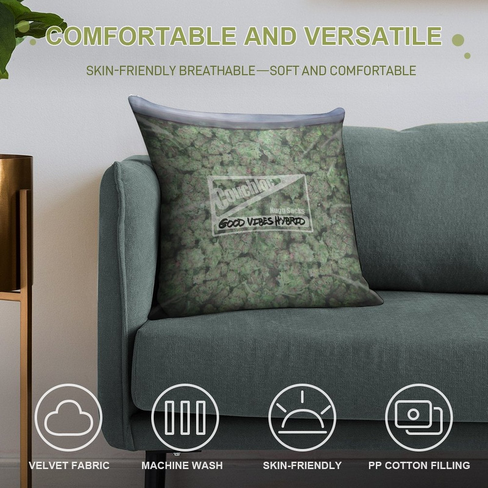 The Big Bag of Weed Pillow Soft Gift Ready Throw Pillow
