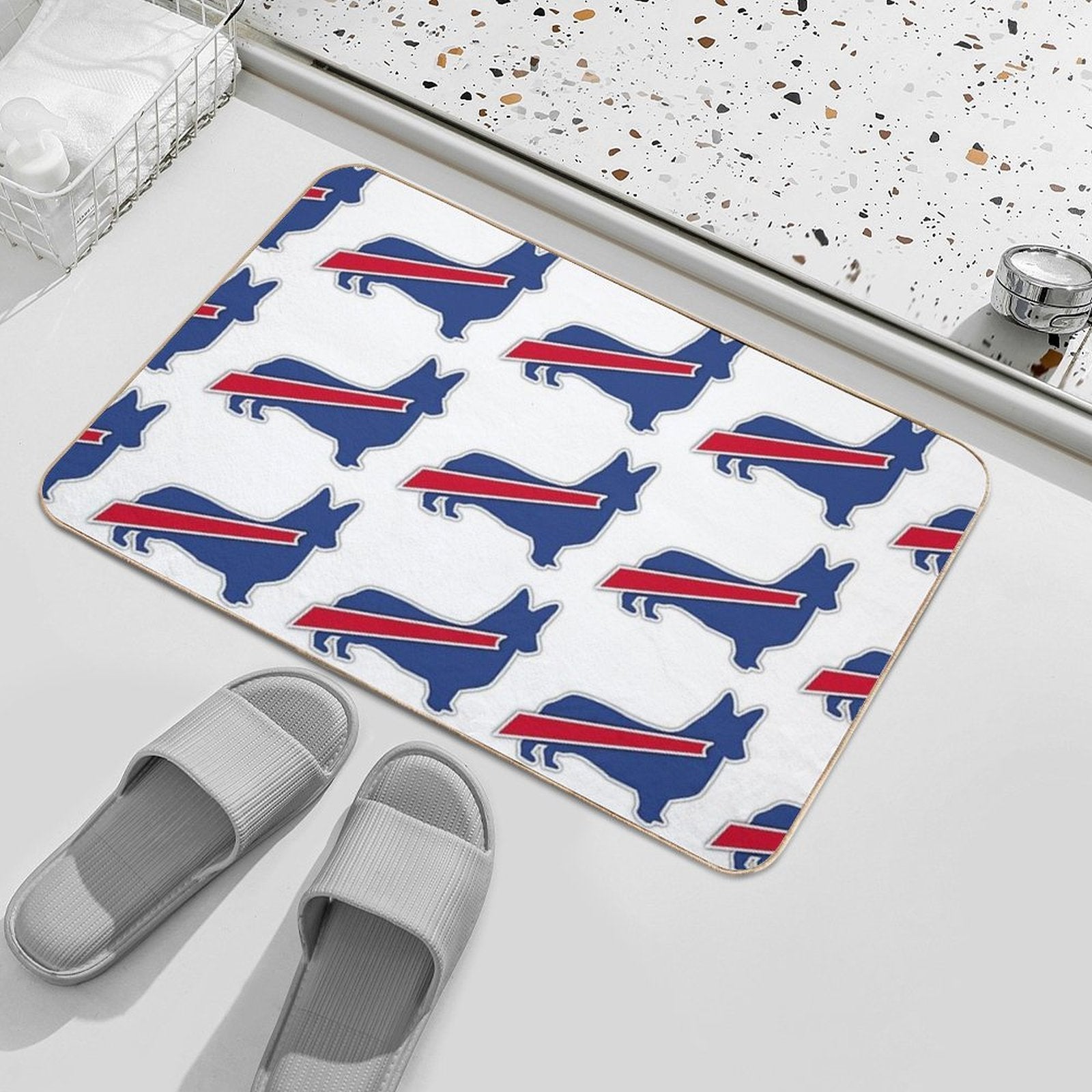 Buffalo Bills Corgi  Rapid-Drying Bath Mat