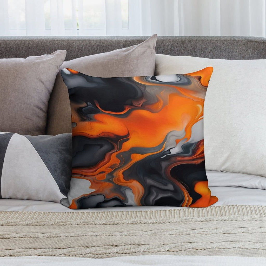 Translucent Burnt Orange White Black Grey Abstract Soft Bedroom Essential Throw Pillow