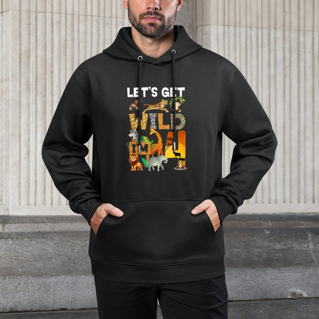4 Year Old Zoo Birthday Safari Jungle Animal 4Th Bday Moisture-Wicking Hoodie